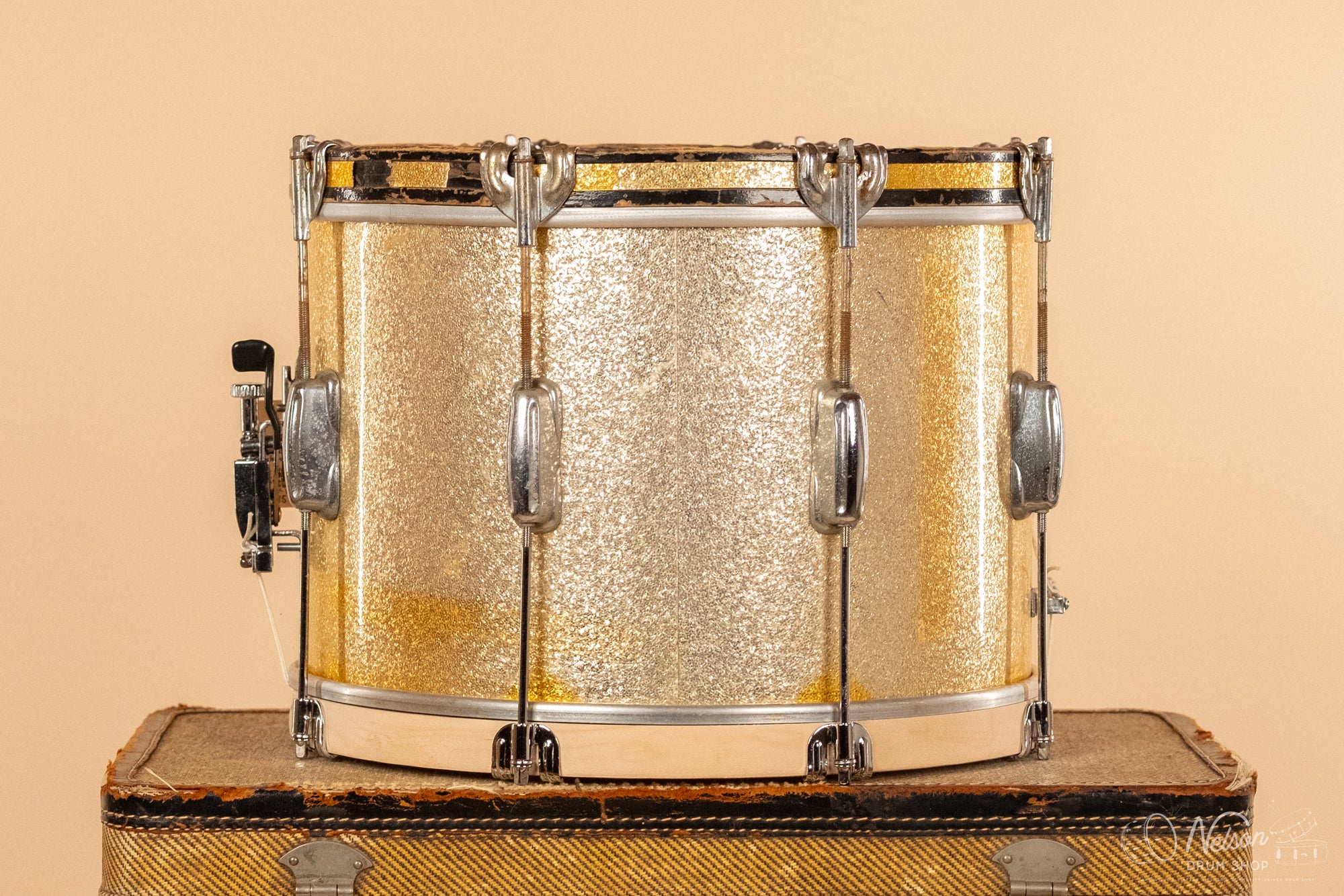 SEP 20, 1958 Slingerland 'Tournament' Model Parade Drum in Sparkling Gold Pearl - 10x14