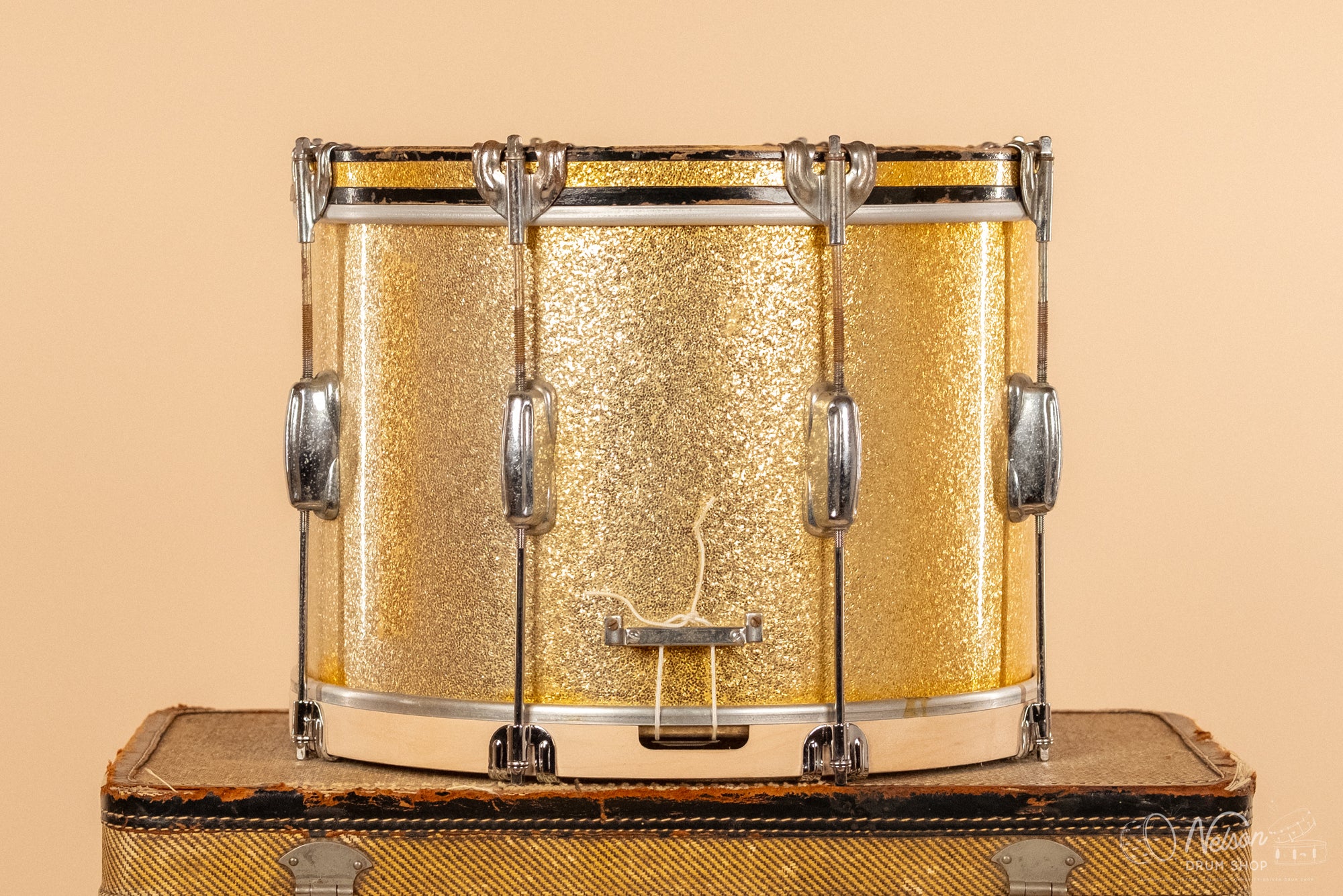 SEP 20, 1958 Slingerland 'Tournament' Model Parade Drum in Sparkling Gold Pearl - 10x14