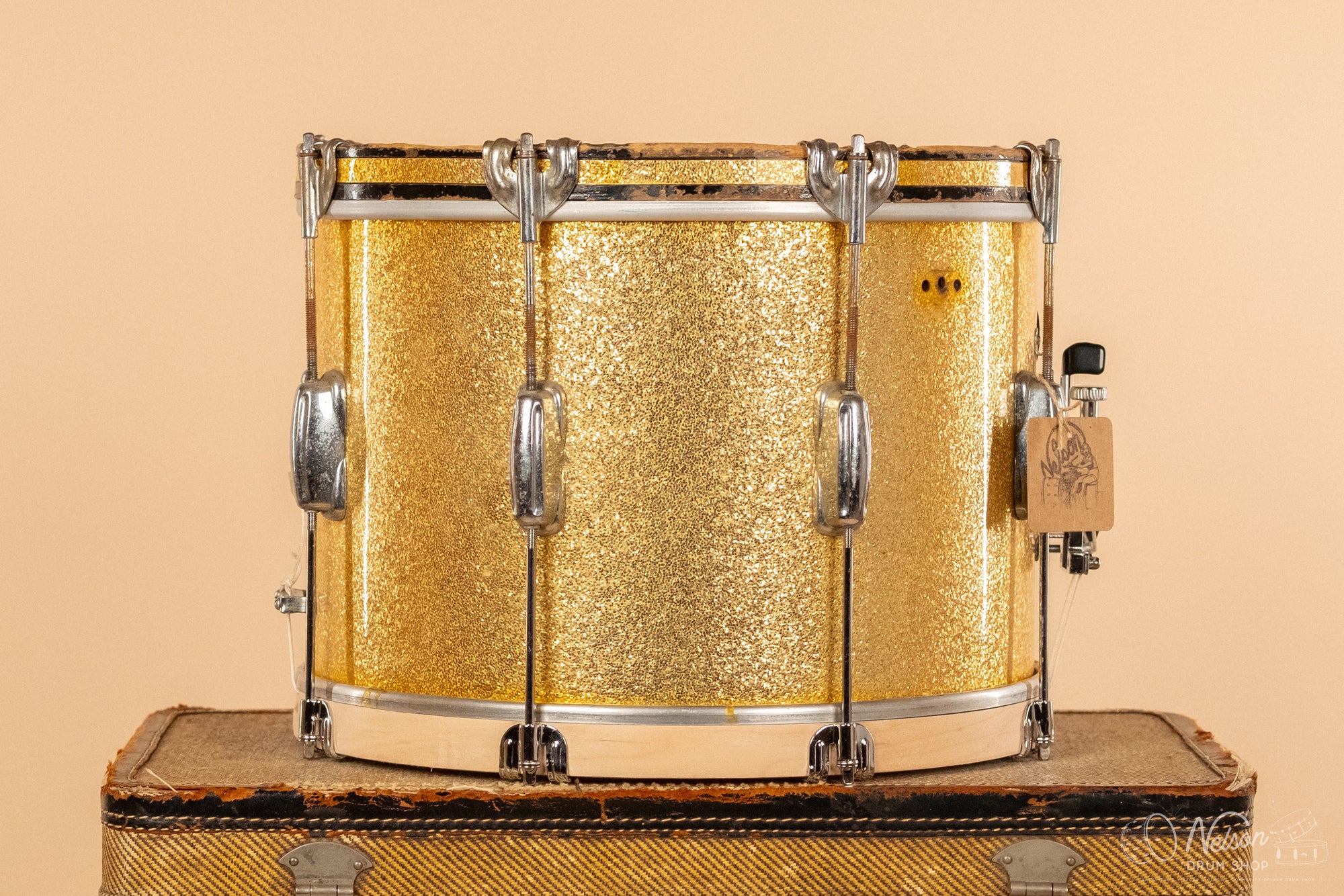 SEP 20, 1958 Slingerland 'Tournament' Model Parade Drum in Sparkling Gold Pearl - 10x14
