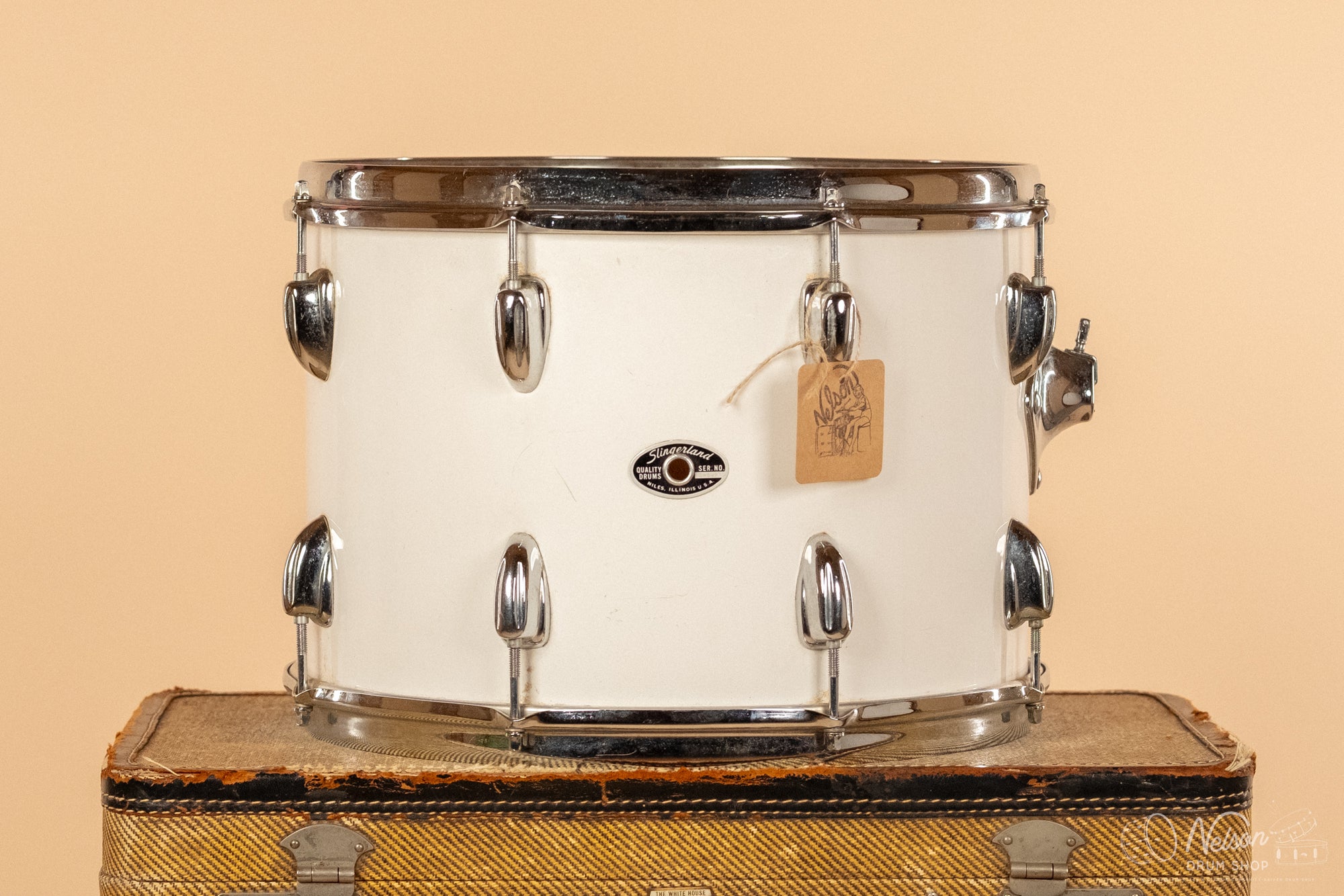 1970s Slingerland Tom in White Gloss - 10x14