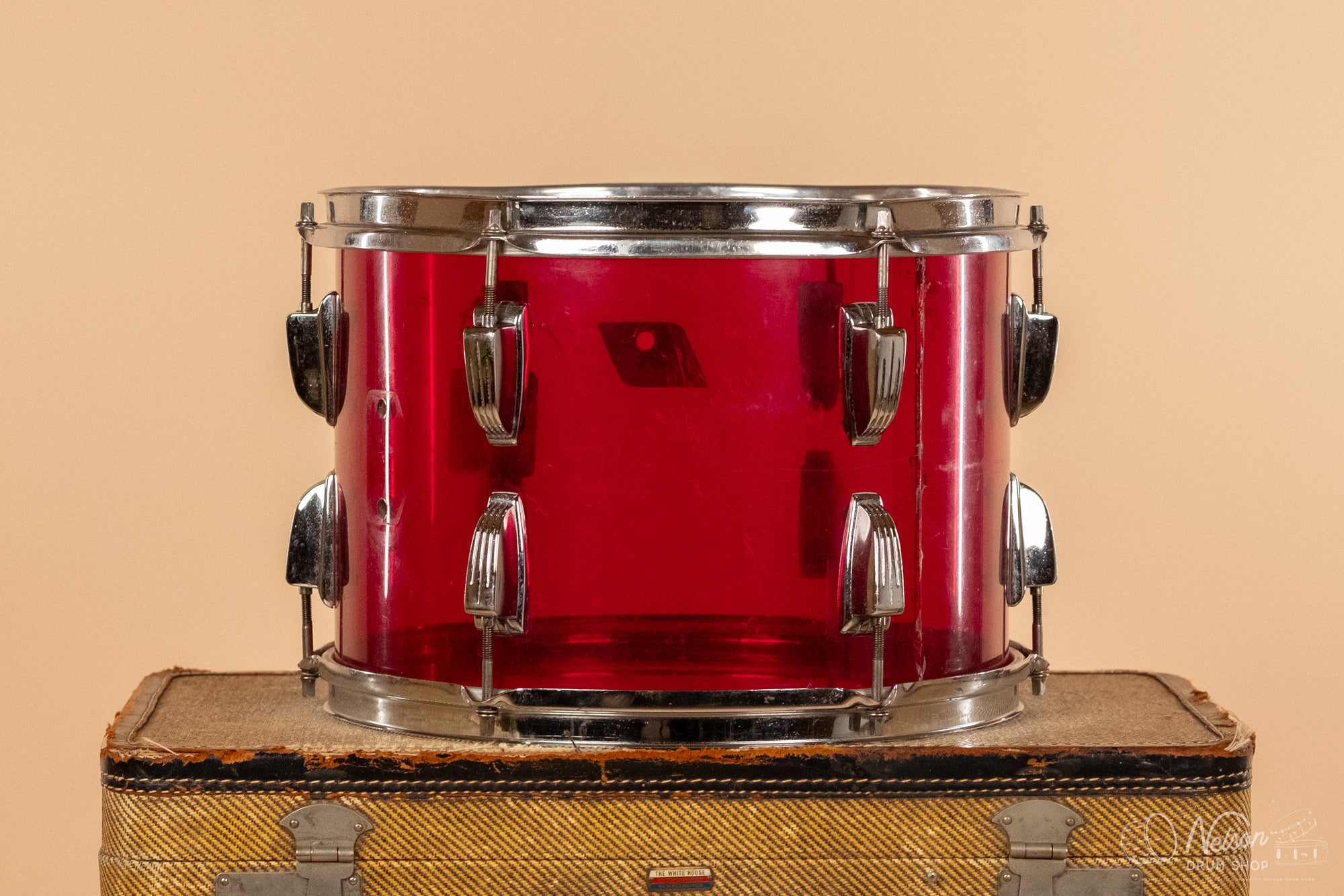 1970s Ludwig Rack Tom in Red Vistalite - 9x13