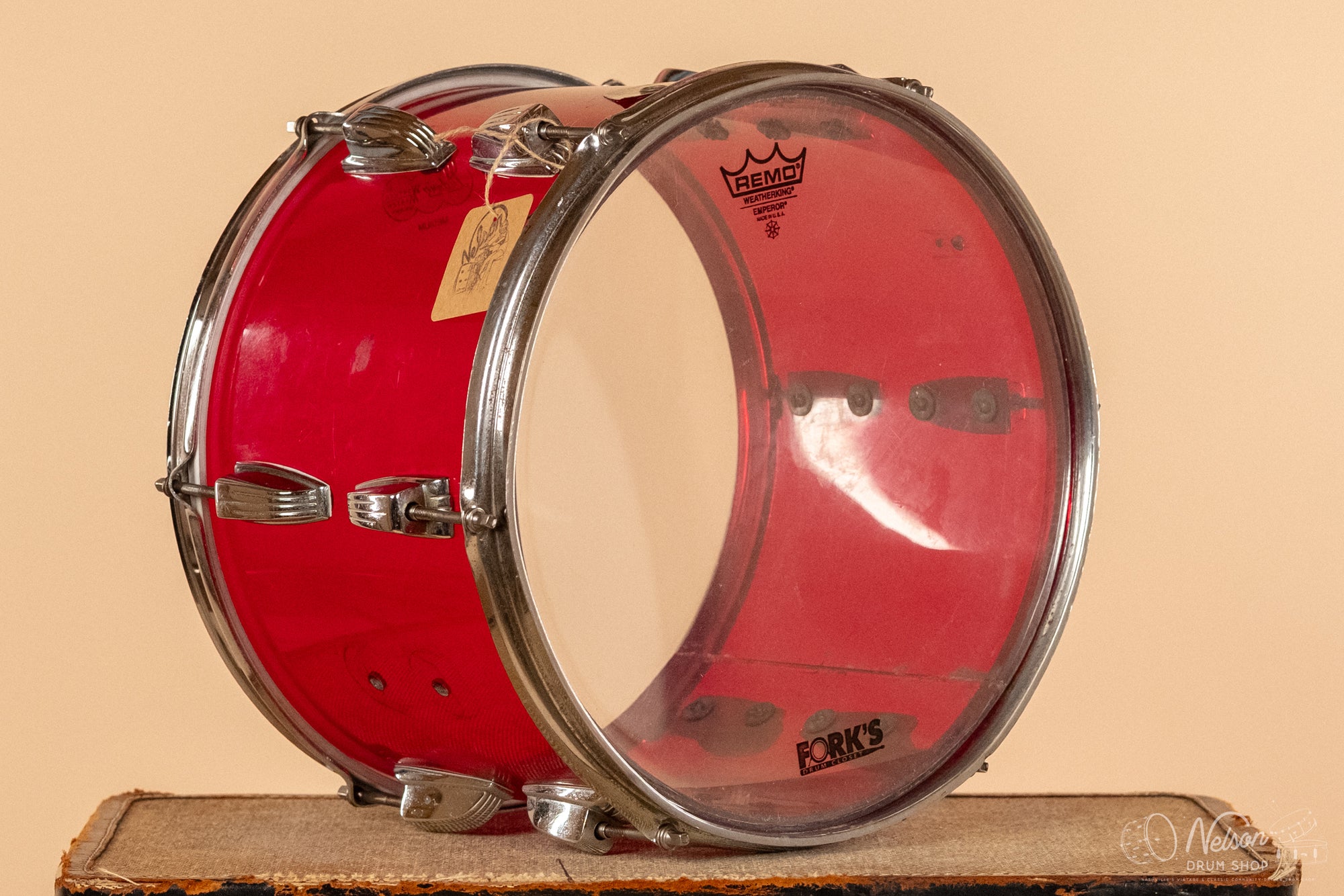 1970s Ludwig Rack Tom in Red Vistalite - 9x13