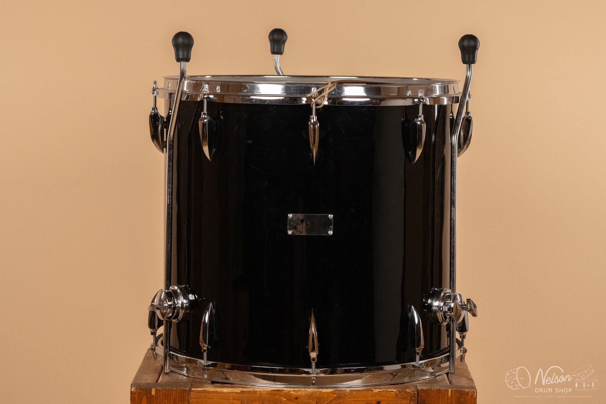1960s Sonor Tear Drop Floor Tom rewrapped in Black - 16x18