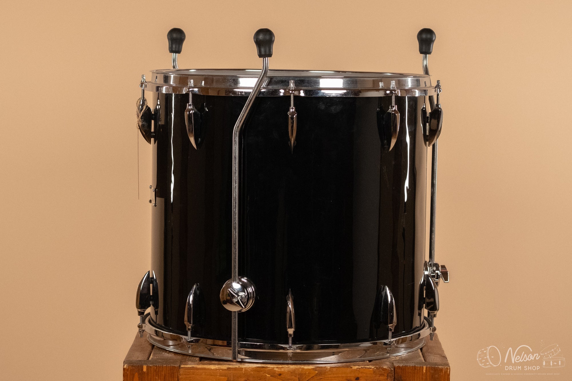 1960s Sonor Tear Drop Floor Tom rewrapped in Black - 16x18