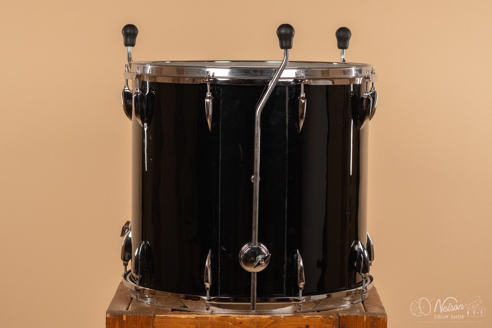 1960s Sonor Tear Drop Floor Tom rewrapped in Black - 16x18
