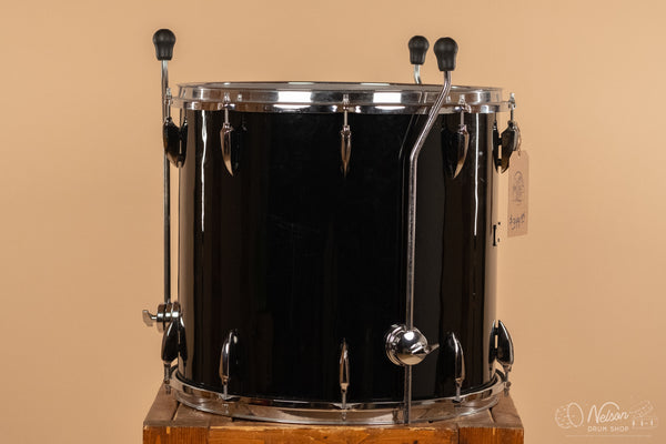 1960s Sonor Tear Drop Floor Tom rewrapped in Black - 16x18