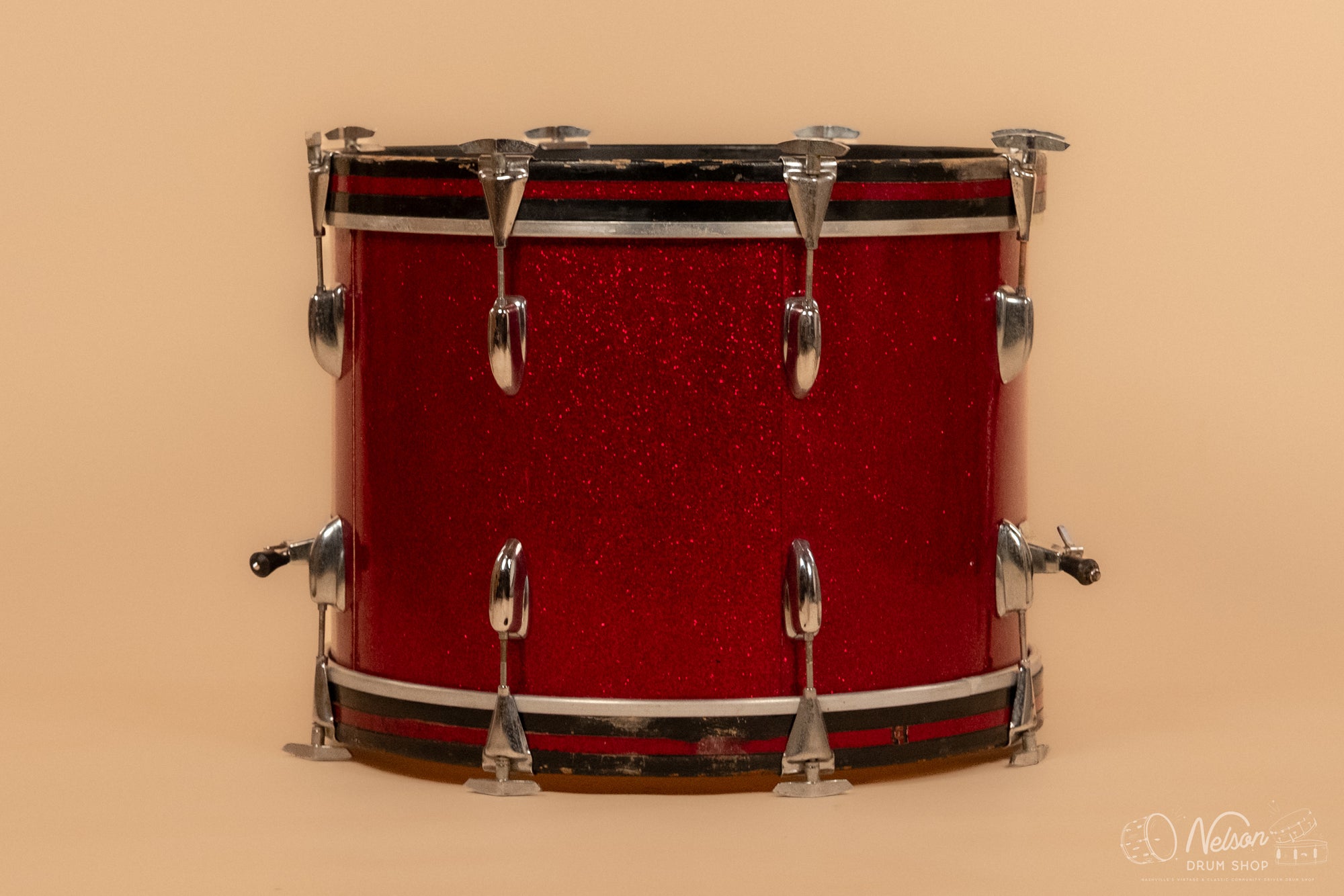1970s Slingerland Bass Drum in Sparkling Red Pearl - 14x20