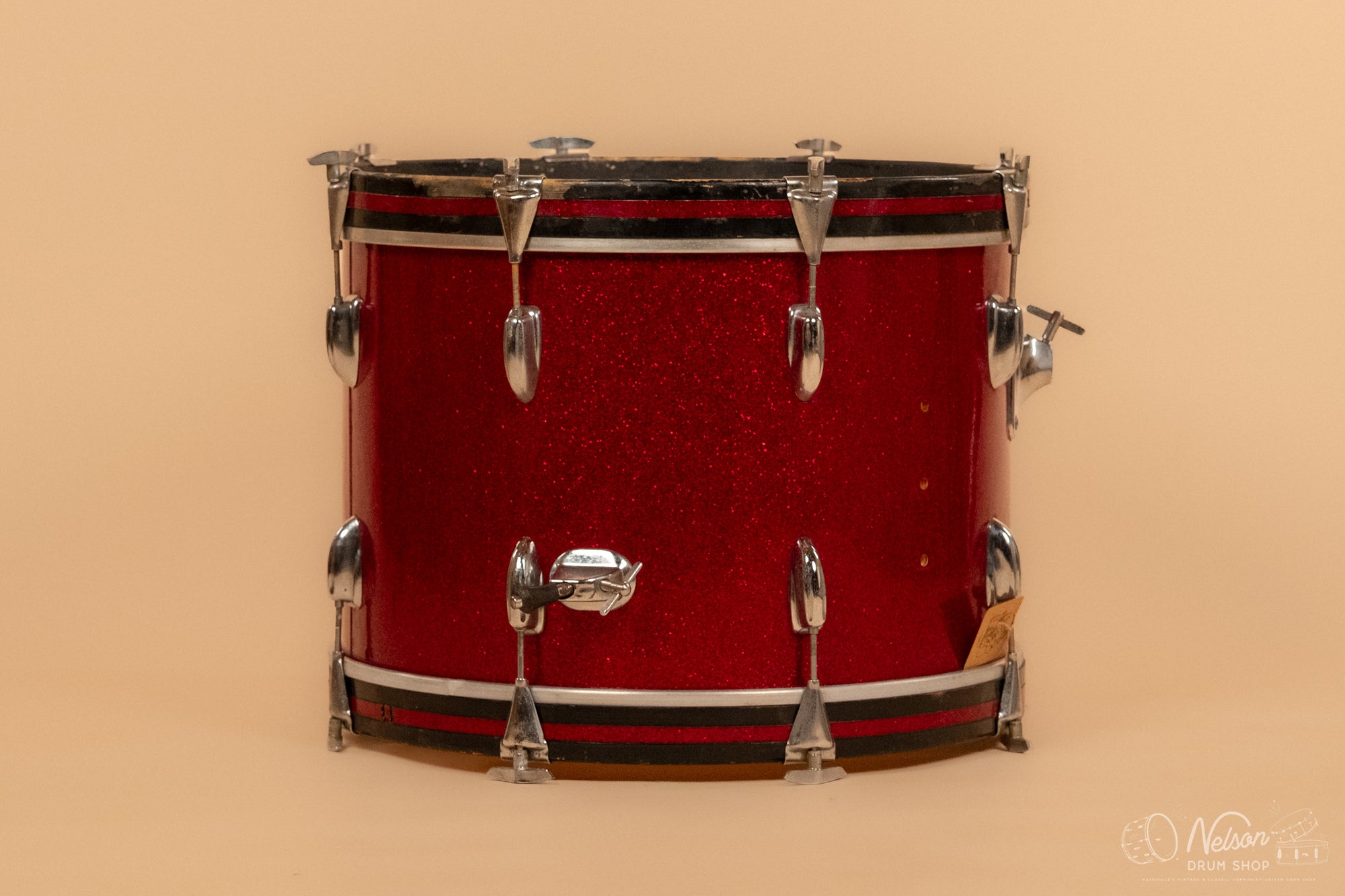 1970s Slingerland Bass Drum in Sparkling Red Pearl - 14x20