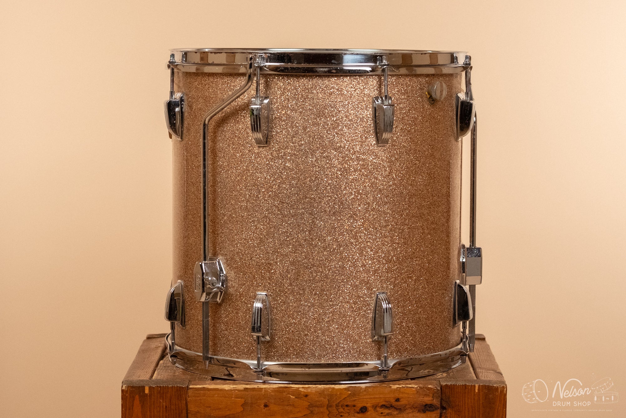 1969 Ludwig 3 ply Floor Tom in Champagne Sparkle - 16x16