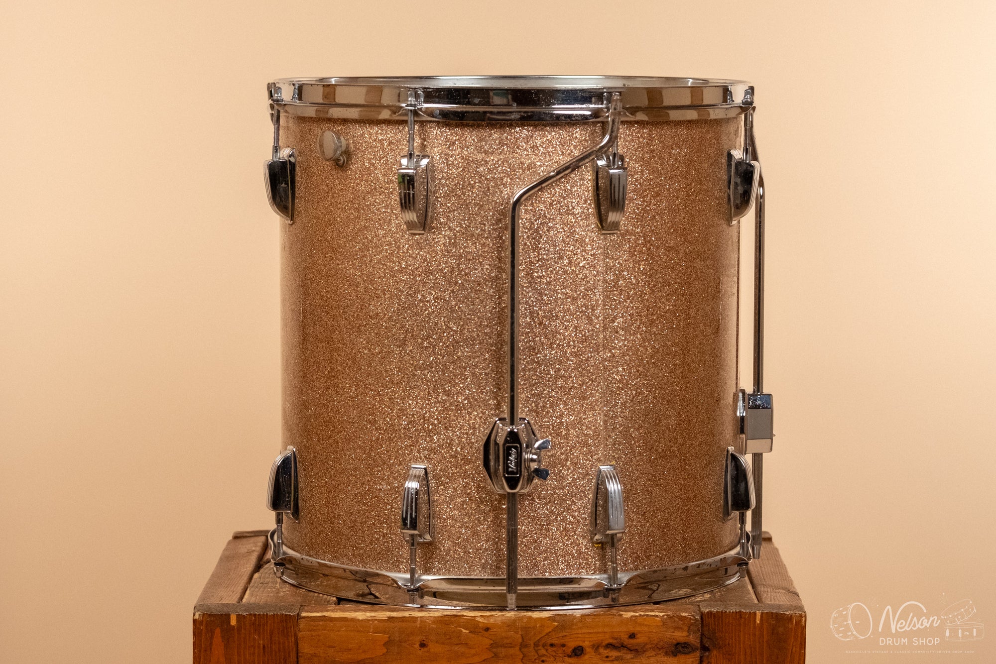 1969 Ludwig 3 ply Floor Tom in Champagne Sparkle - 16x16