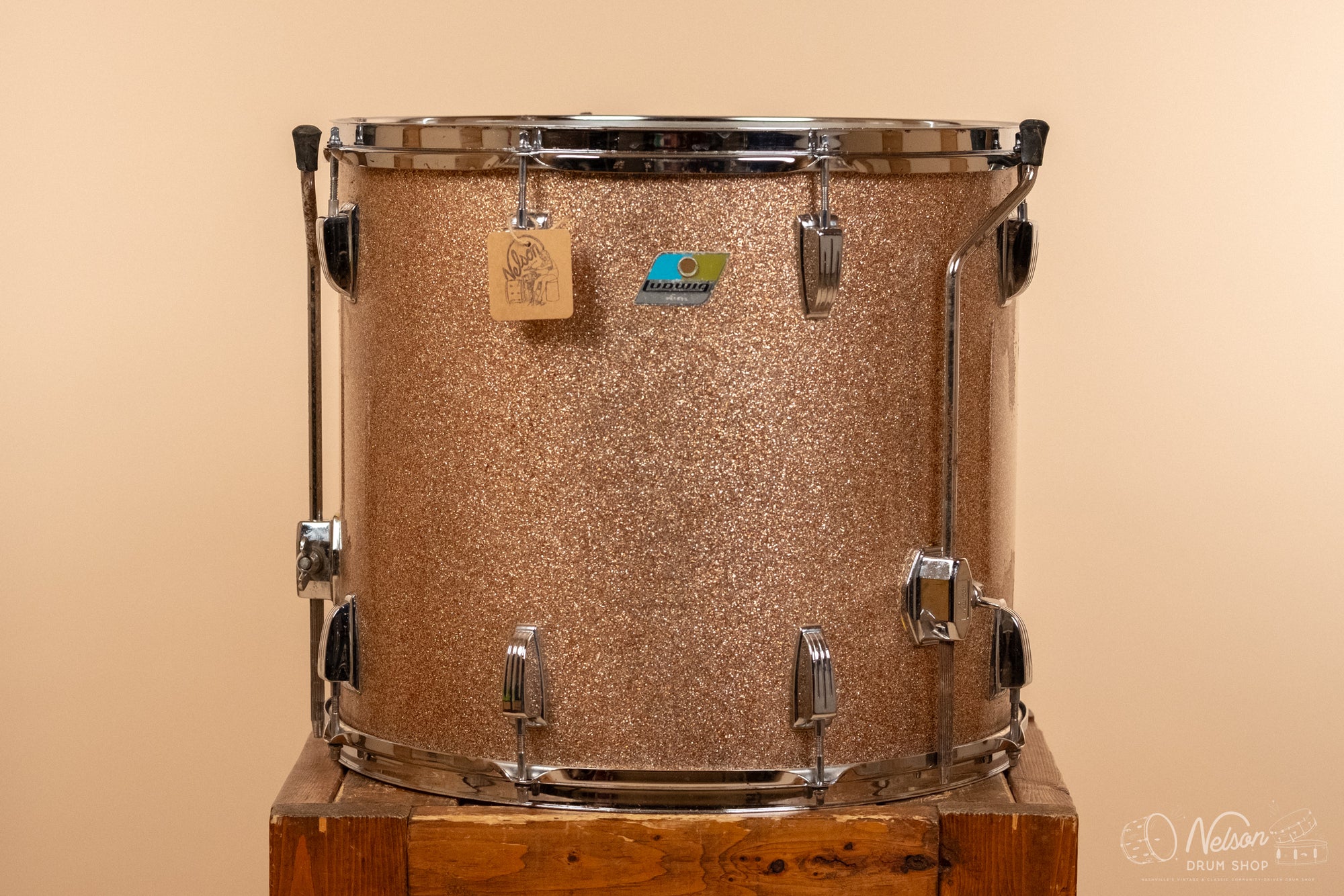 1970s Ludwig 3 ply Floor Tom in Champagne Sparkle - 16x18