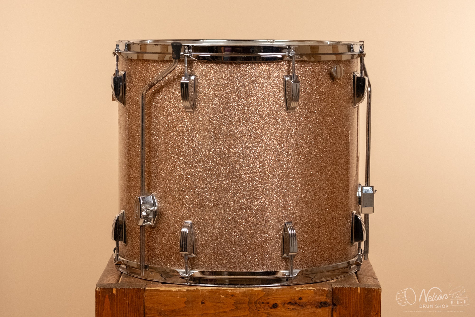 1970s Ludwig 3 ply Floor Tom in Champagne Sparkle - 16x18