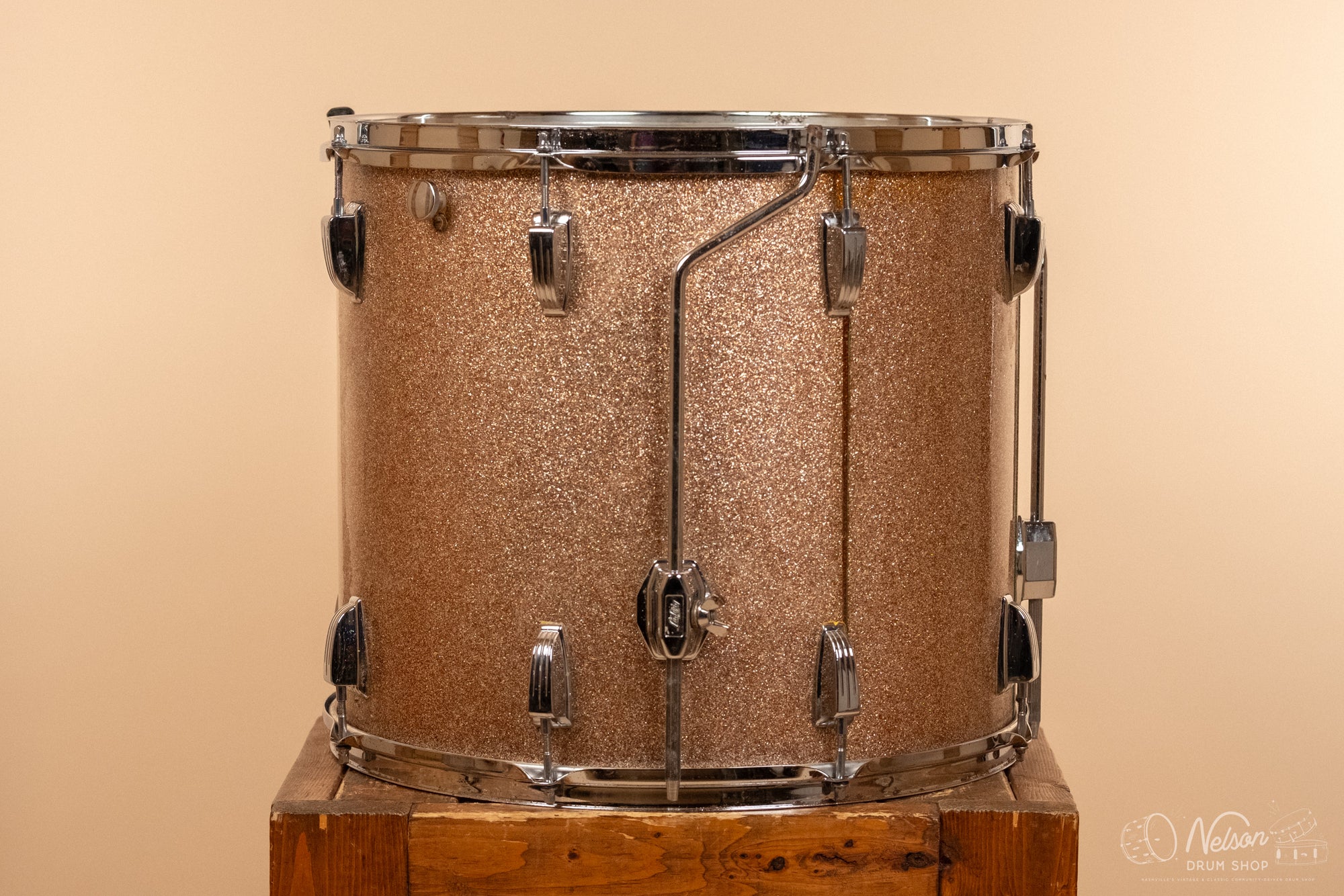 1970s Ludwig 3 ply Floor Tom in Champagne Sparkle - 16x18