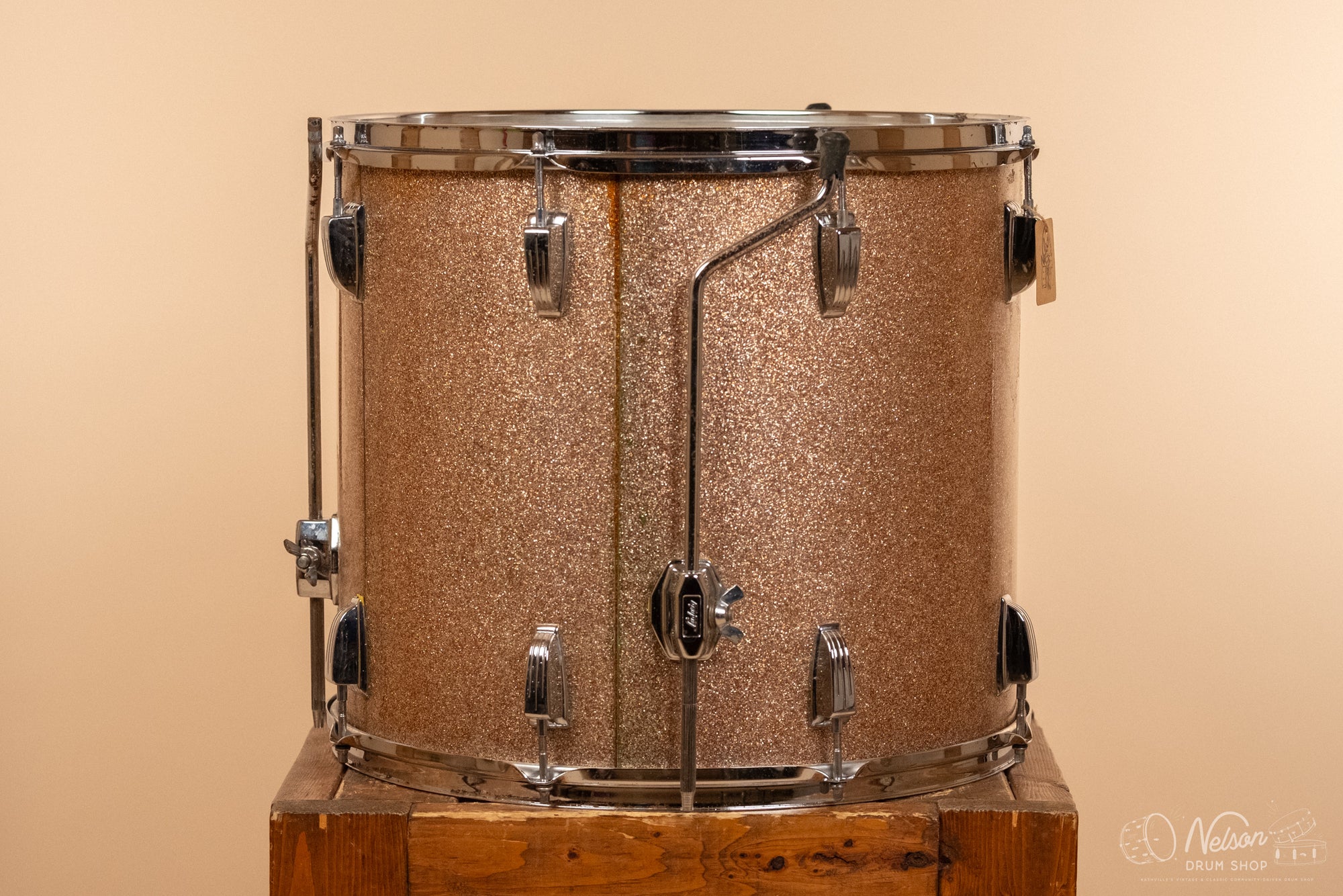 1970s Ludwig 3 ply Floor Tom in Champagne Sparkle - 16x18