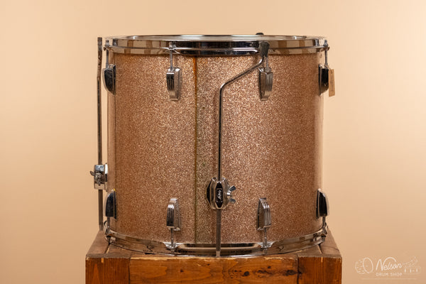 1970s Ludwig 3 ply Floor Tom in Champagne Sparkle - 16x18