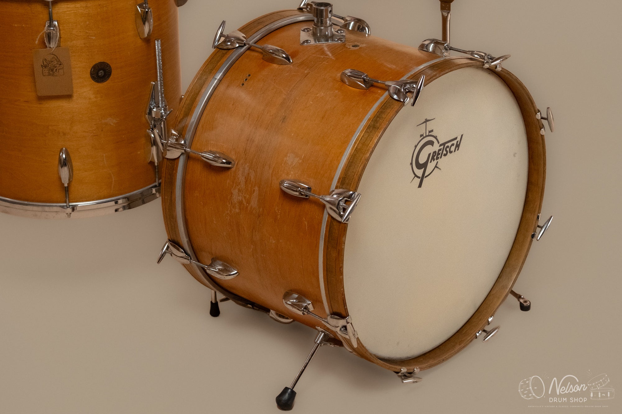 1960s Gretsch Round Badge 'Rock & Roll' in Maple Lacquer - 14x20, 8x12, 16x16