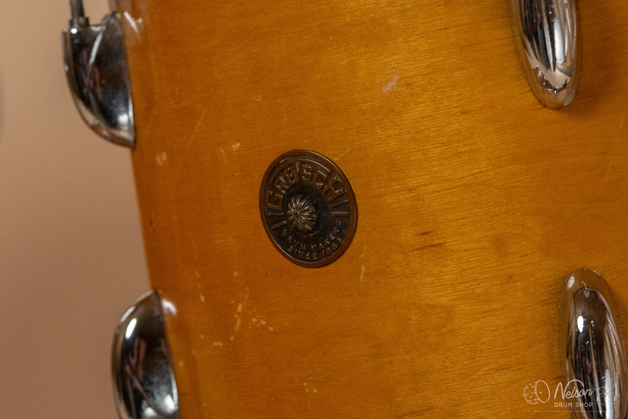 1960s Gretsch Round Badge 'Rock & Roll' in Maple Lacquer - 14x20, 8x12, 16x16