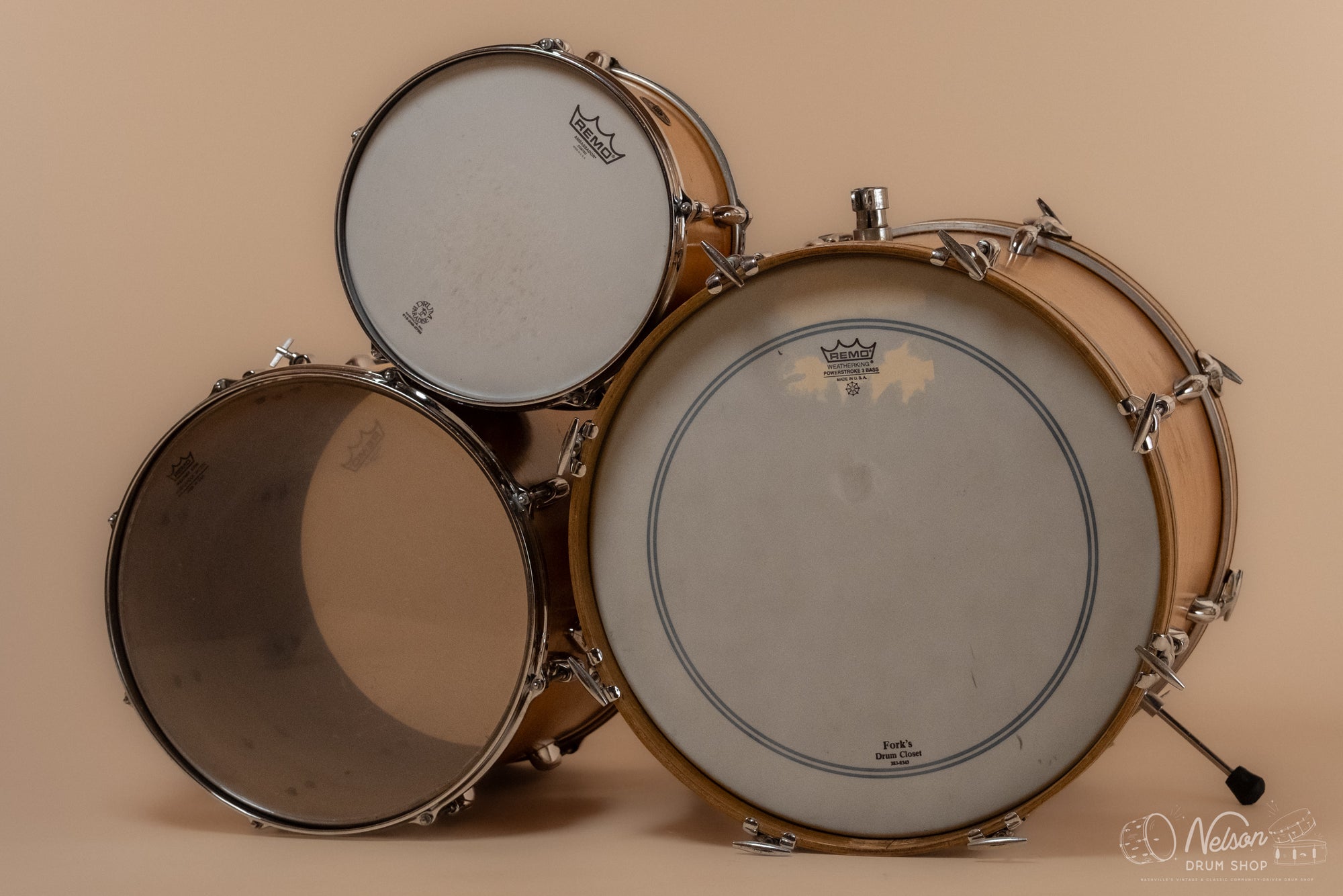 1960s Gretsch Round Badge 'Rock & Roll' in Maple Lacquer - 14x20, 8x12, 16x16