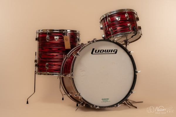 1971 Ludwig Standard S-320 in Ruby Red Strata - 14x22, 9x13, 16x16