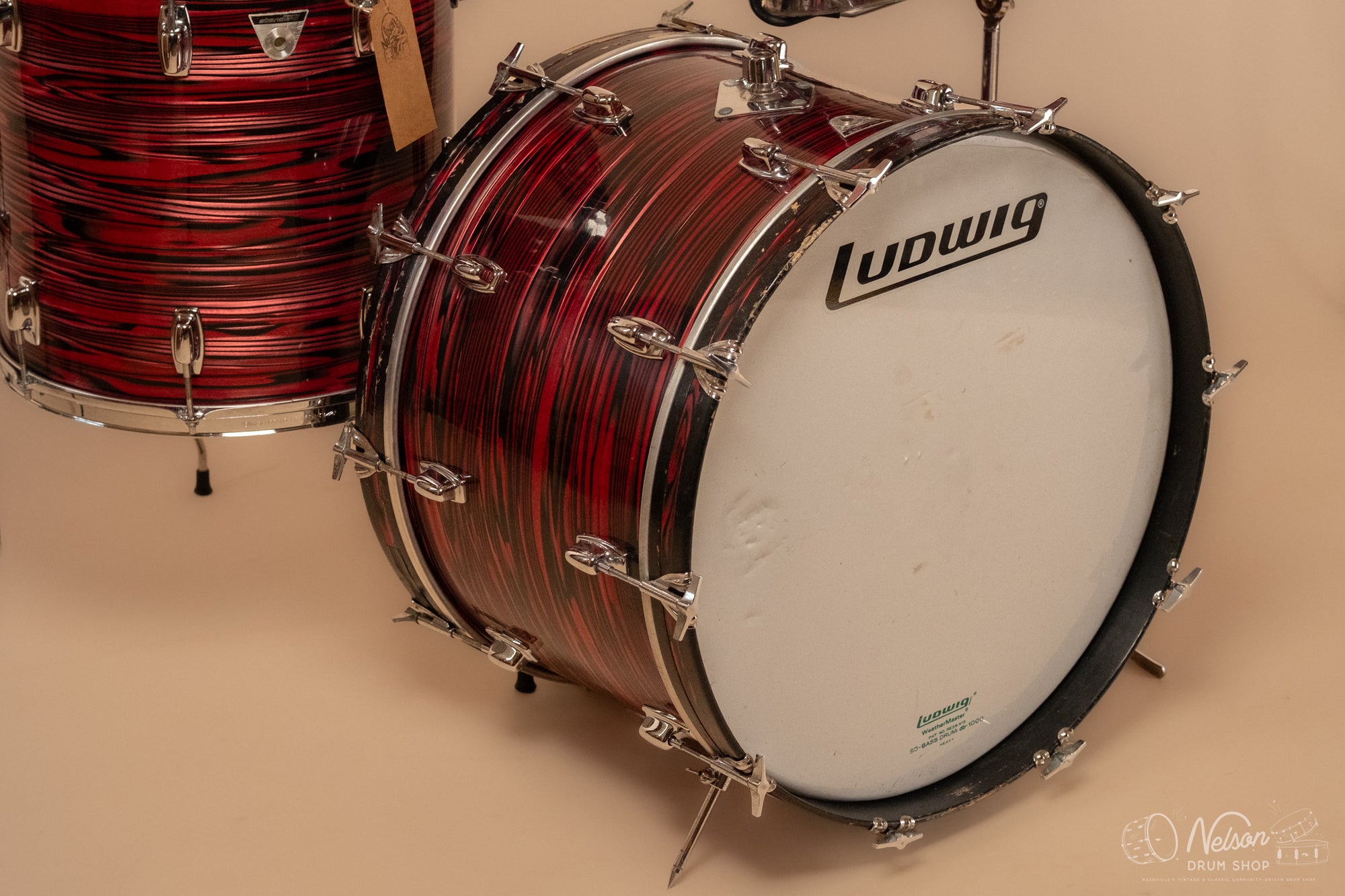 1971 Ludwig Standard S-320 in Ruby Red Strata - 14x22, 9x13, 16x16