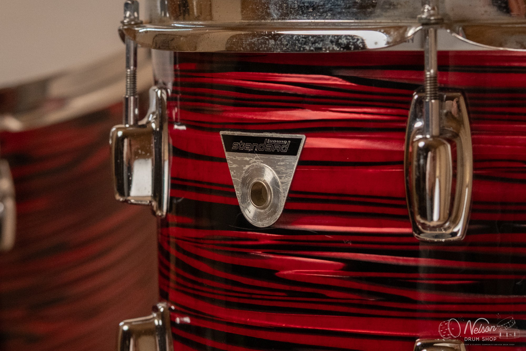 1971 Ludwig Standard S-320 in Ruby Red Strata - 14x22, 9x13, 16x16