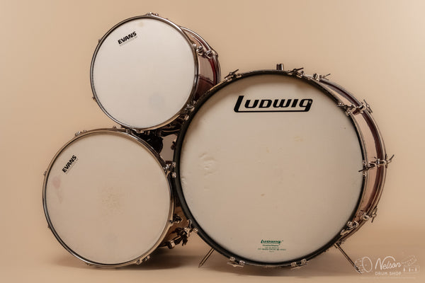 1971 Ludwig Standard S-320 in Ruby Red Strata - 14x22, 9x13, 16x16