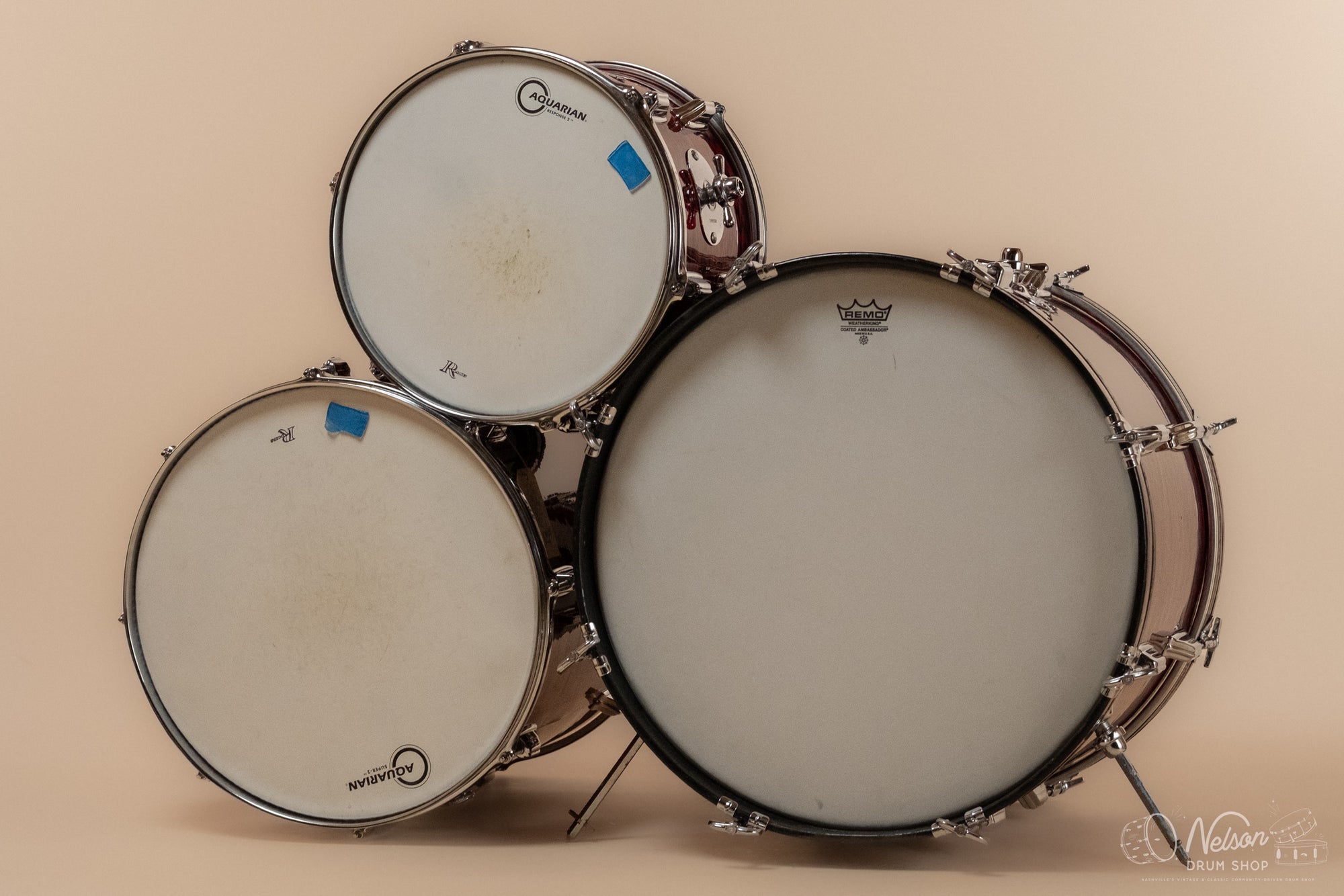 1960s Rogers Buddy Rich 'Headliner' Dayton Era in Red Onyx - 14x20, 9x13, 16x16