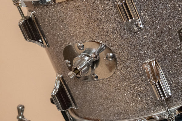 1960s Rogers Buddy Rich 'Headliner' Cleveland Era in Silver Sparkle - 14x20, 9x13, 16x16