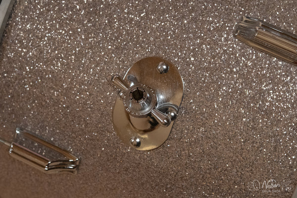 1960s Rogers Buddy Rich 'Headliner' Cleveland Era in Silver Sparkle - 14x20, 9x13, 16x16