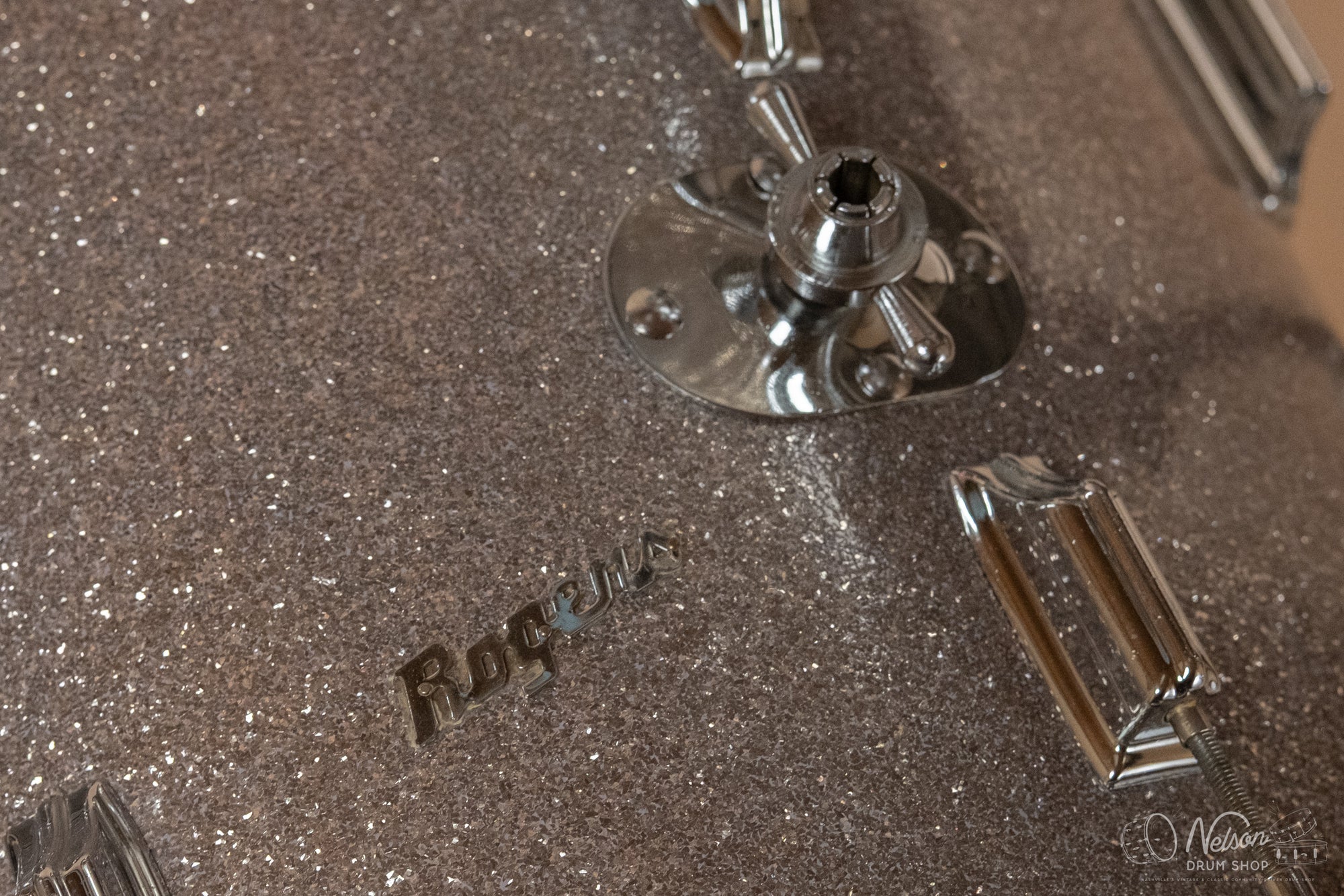 1960s Rogers Buddy Rich 'Headliner' Cleveland Era in Silver Sparkle - 14x20, 9x13, 16x16