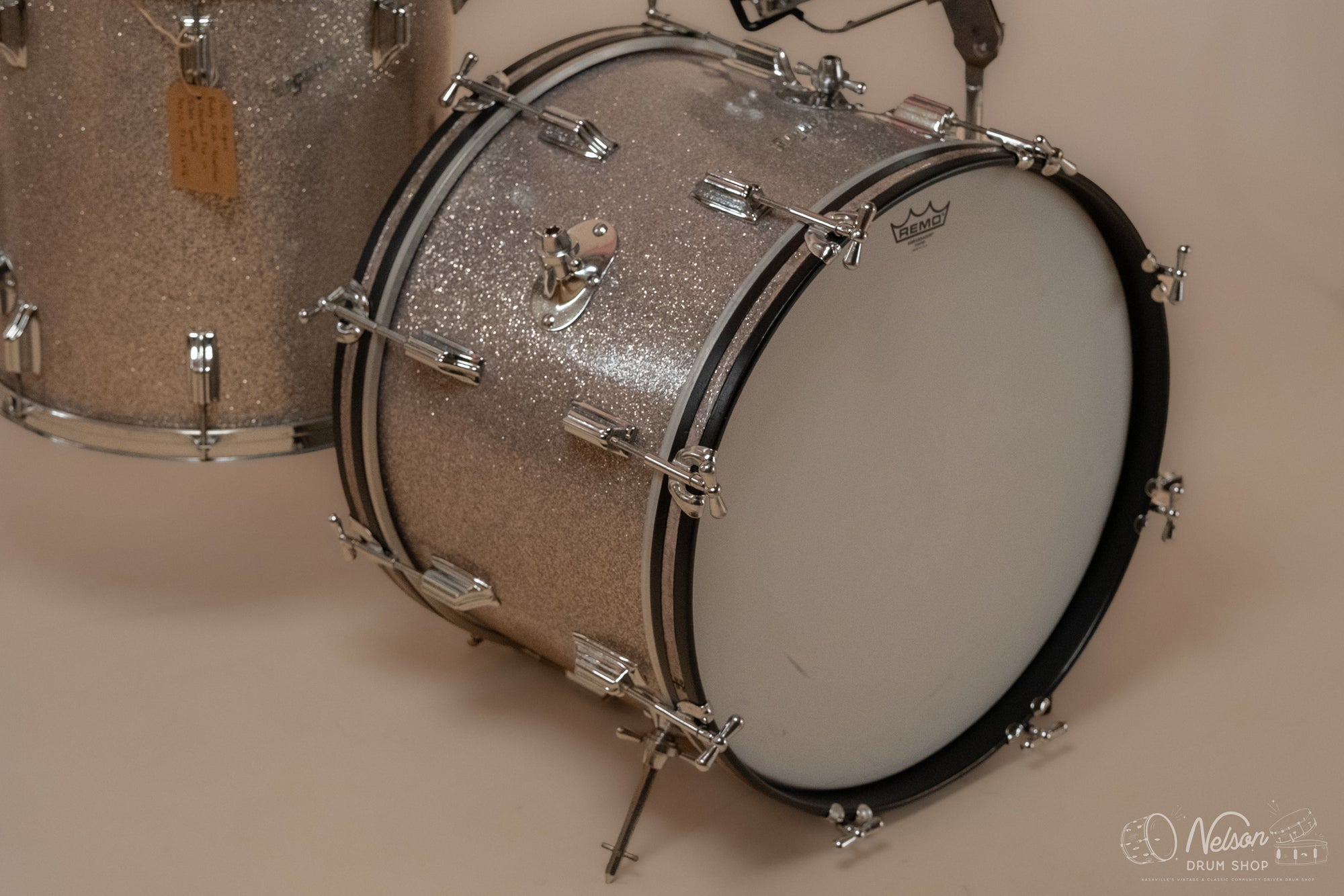 1960s Rogers Buddy Rich 'Headliner' Cleveland Era in Silver Sparkle - 14x20, 9x13, 16x16