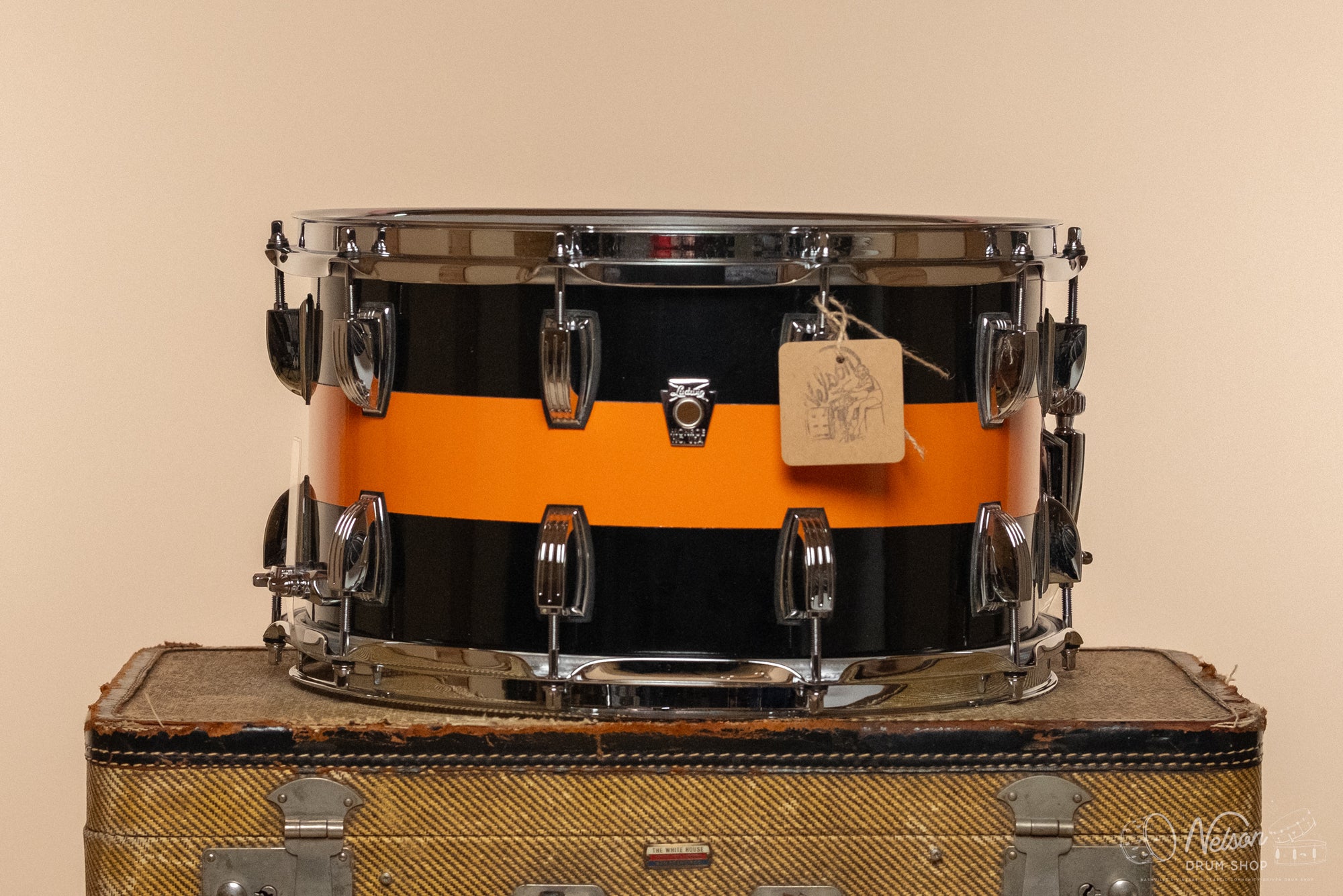 Ludwig Classic Maple in Black & Orange Cortex- 8x14