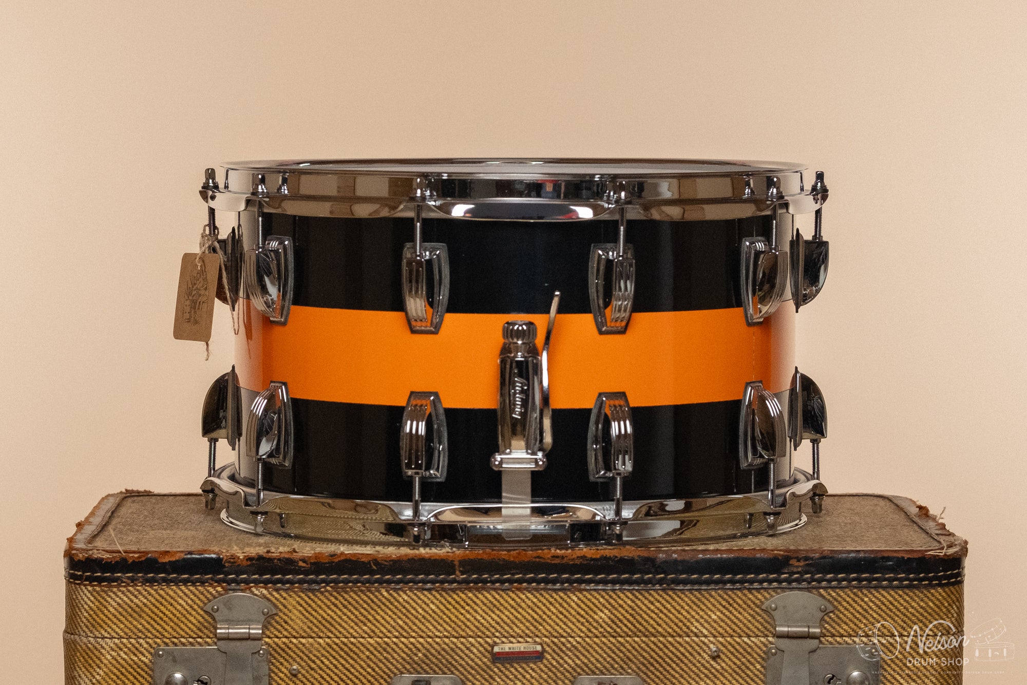 Ludwig Classic Maple in Black & Orange Cortex- 8x14
