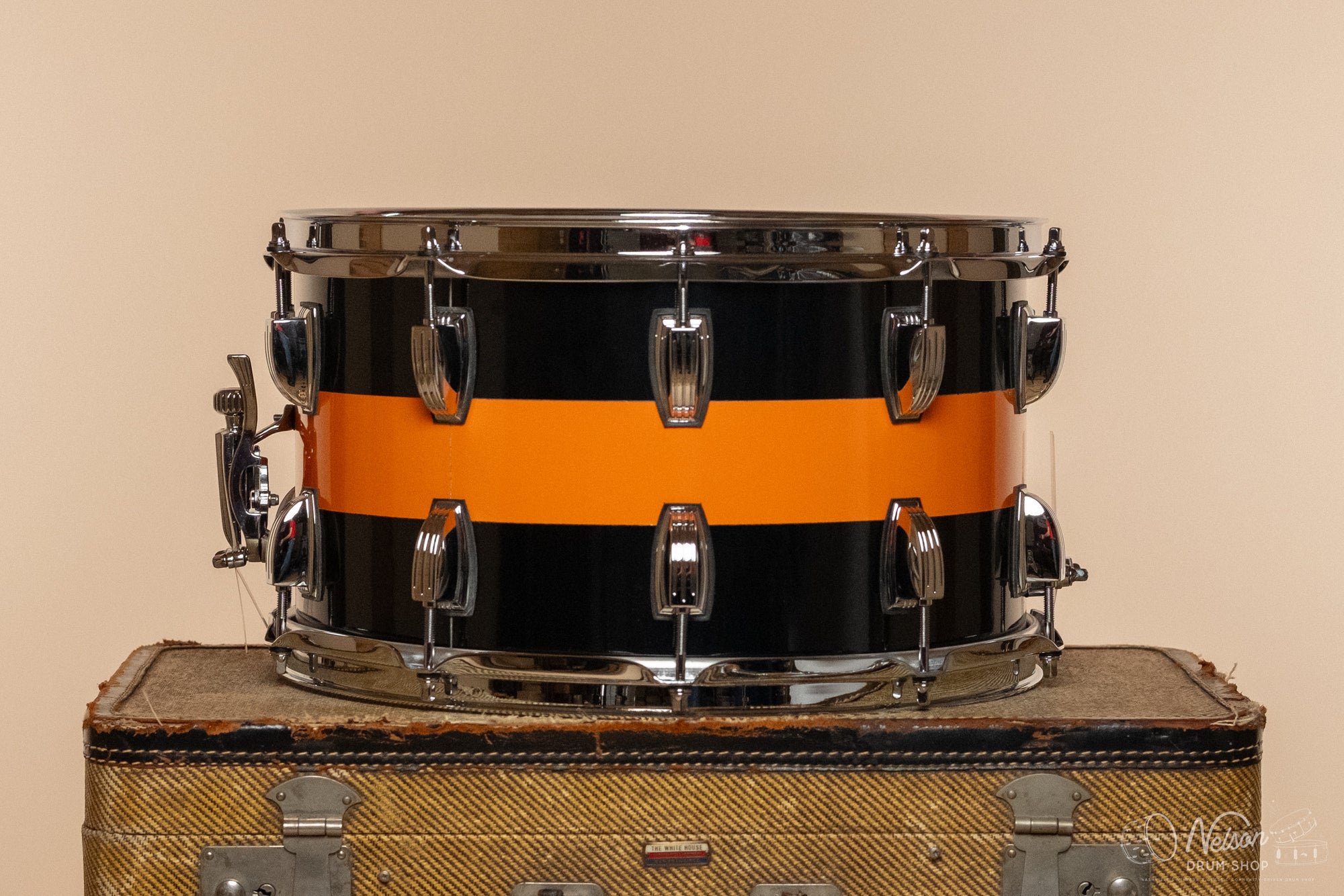 Ludwig Classic Maple in Black & Orange Cortex- 8x14