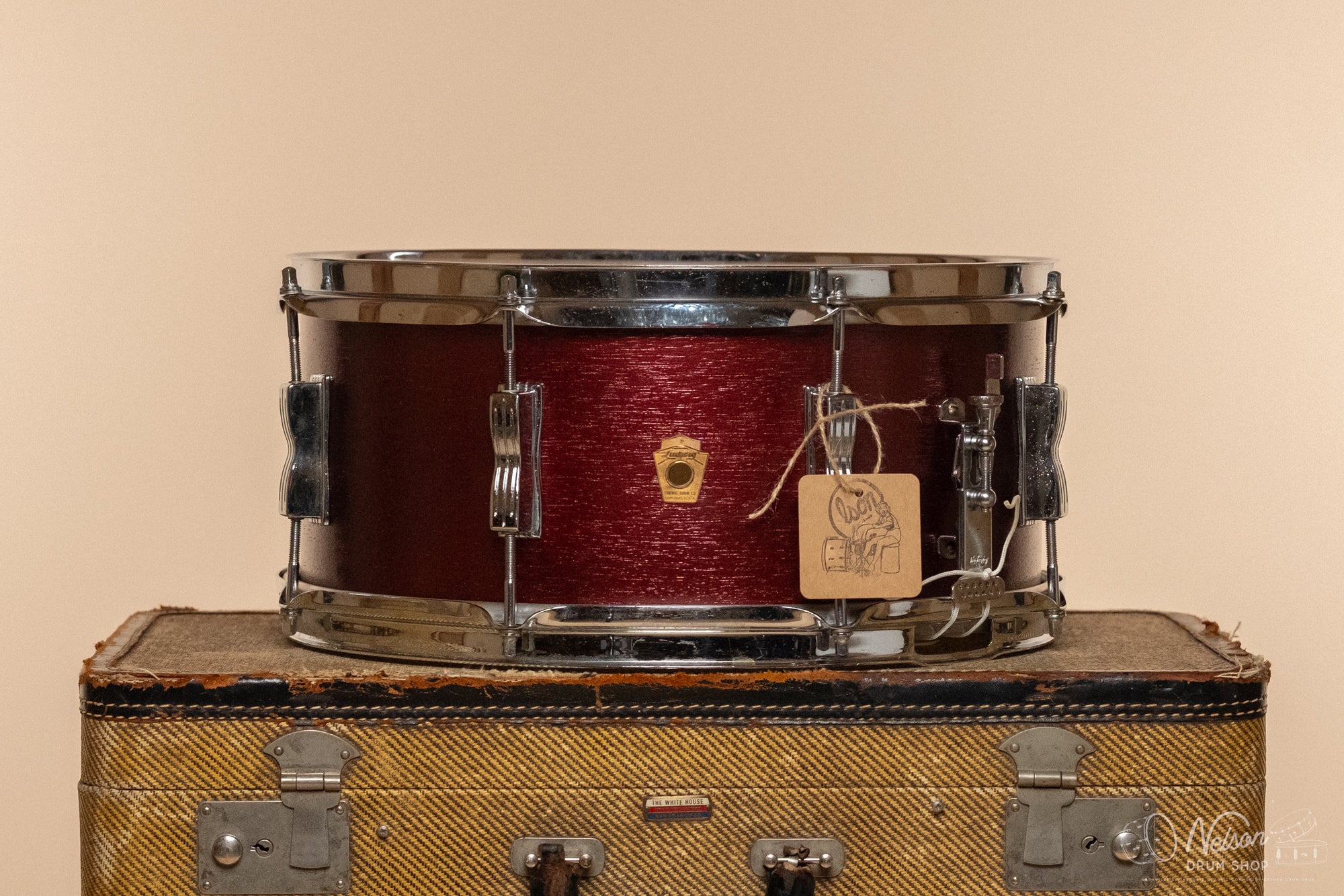 1960s Ludwig No. 470 'Auditorium' repainted in Candy Cola Lacquer - 6.5x14