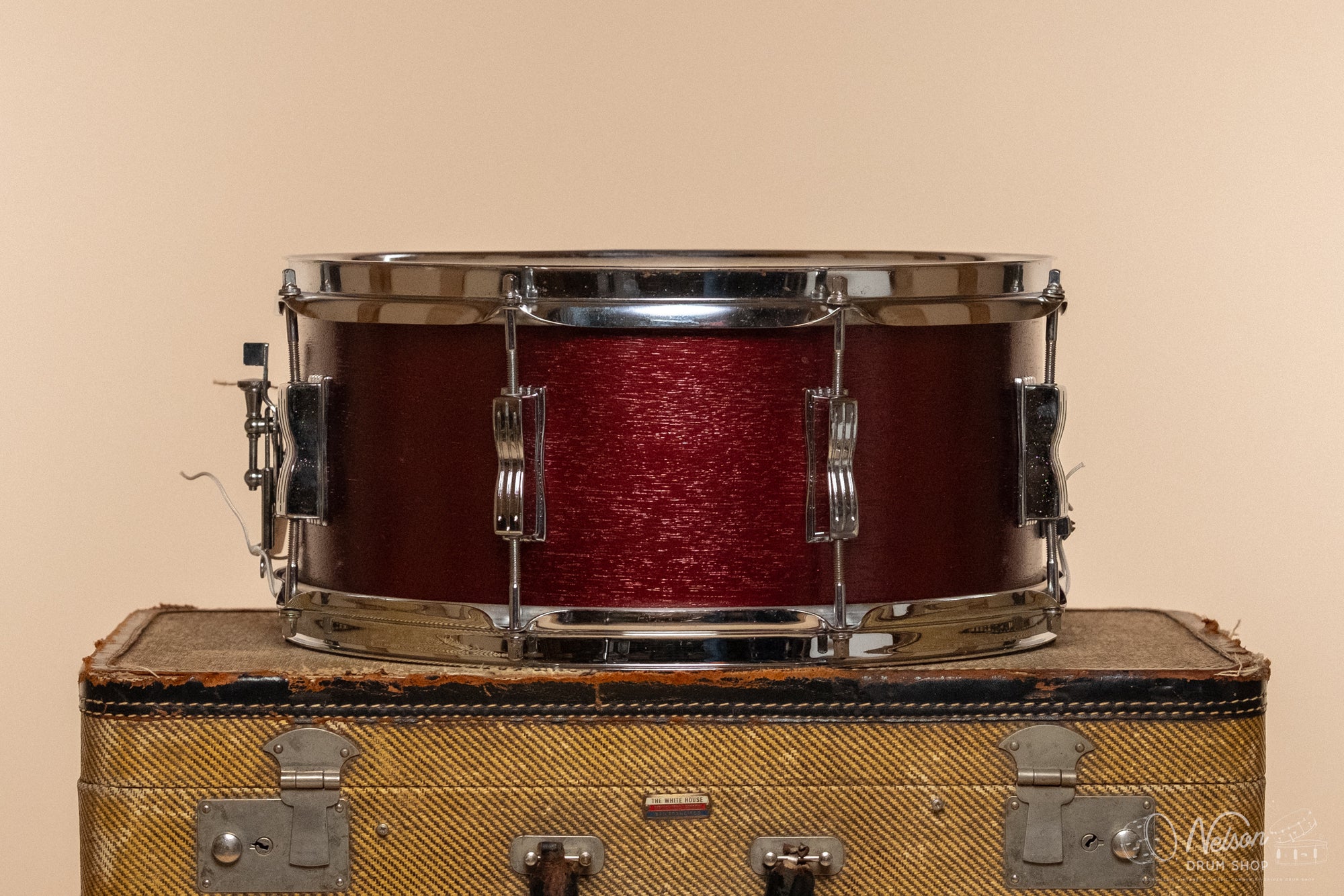 1960s Ludwig No. 470 'Auditorium' repainted in Candy Cola Lacquer - 6.5x14