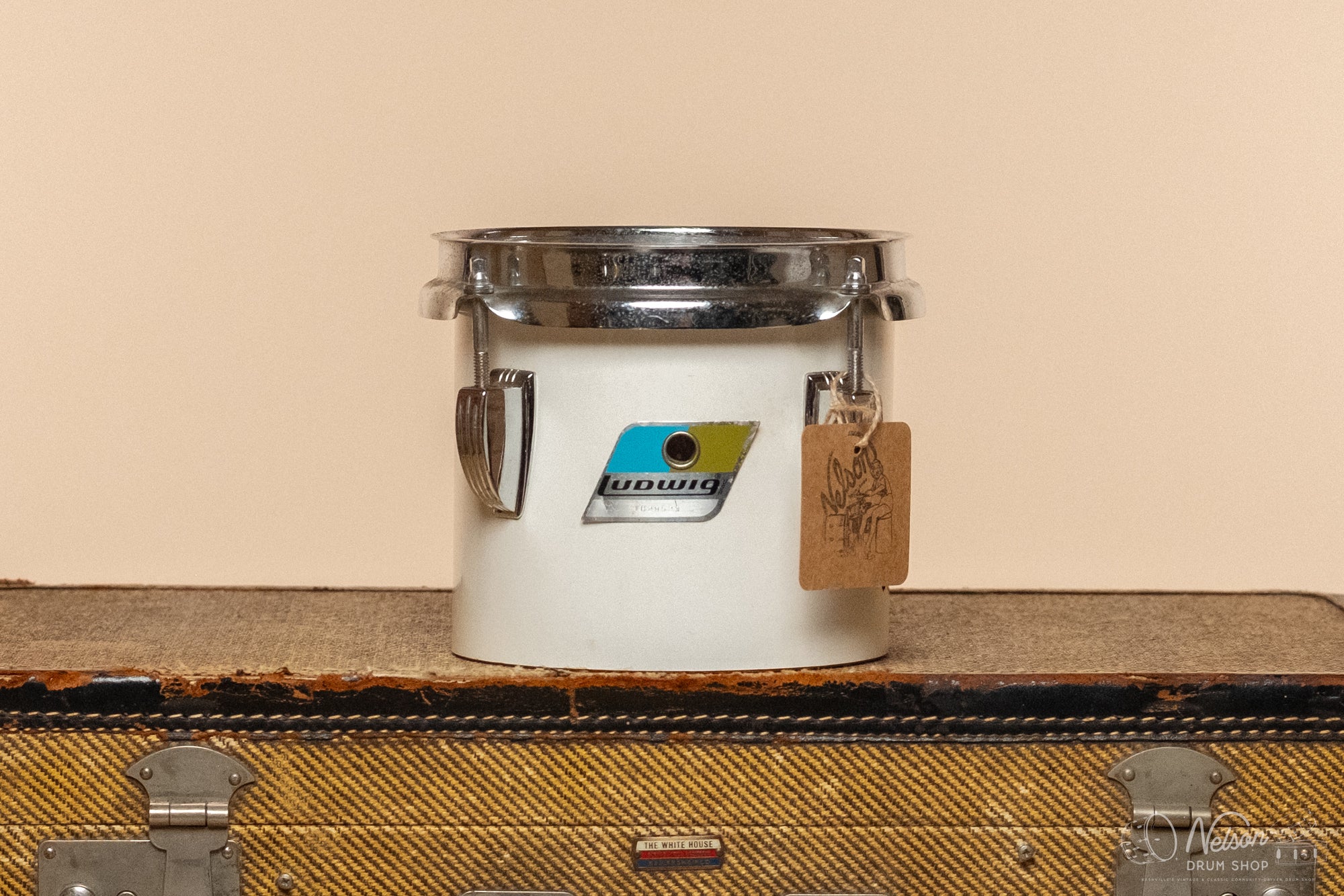 1970s Ludwig 3-Ply Concert Tom in White Cortex - 5.5x6