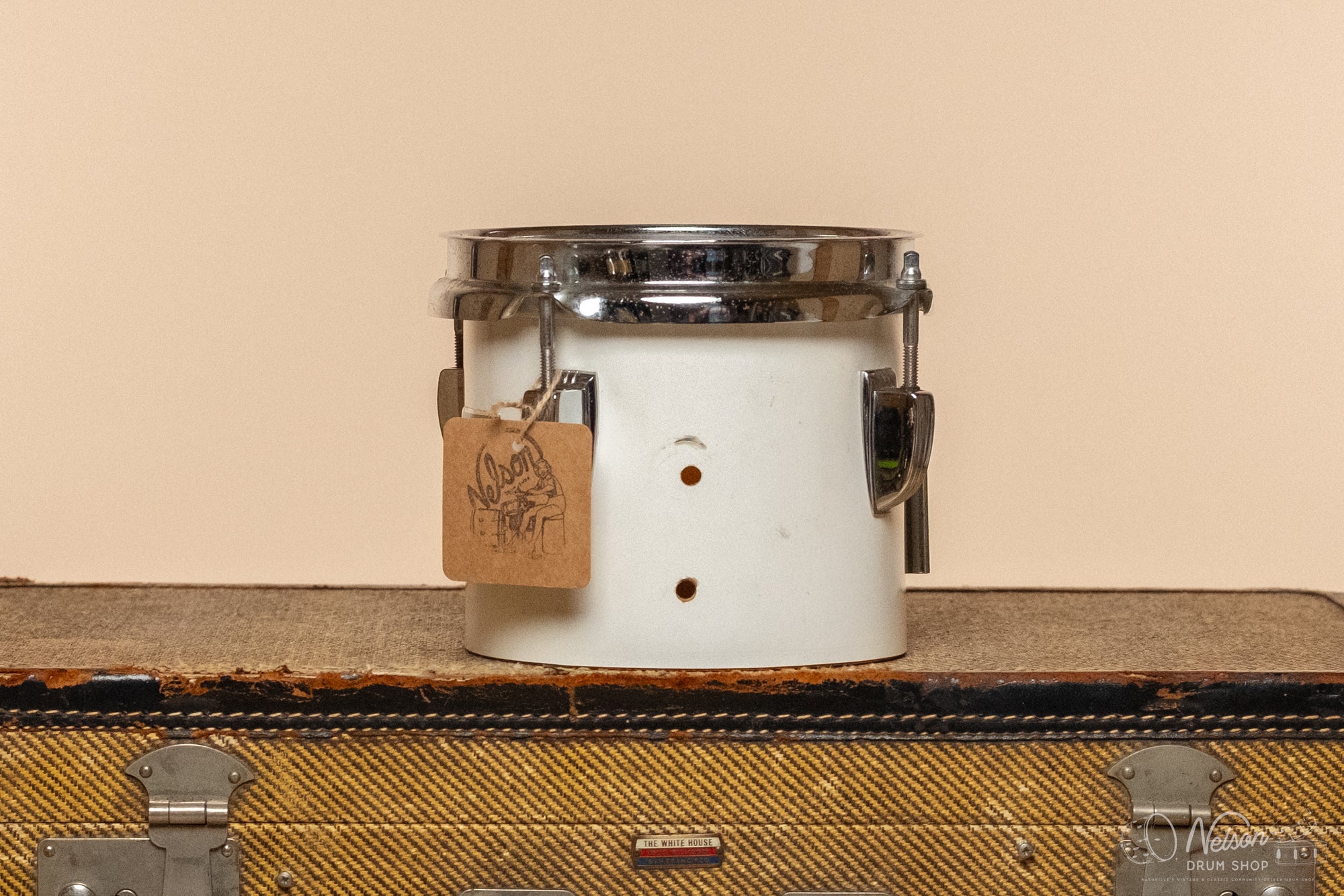 1970s Ludwig 3-Ply Concert Tom in White Cortex - 5.5x6
