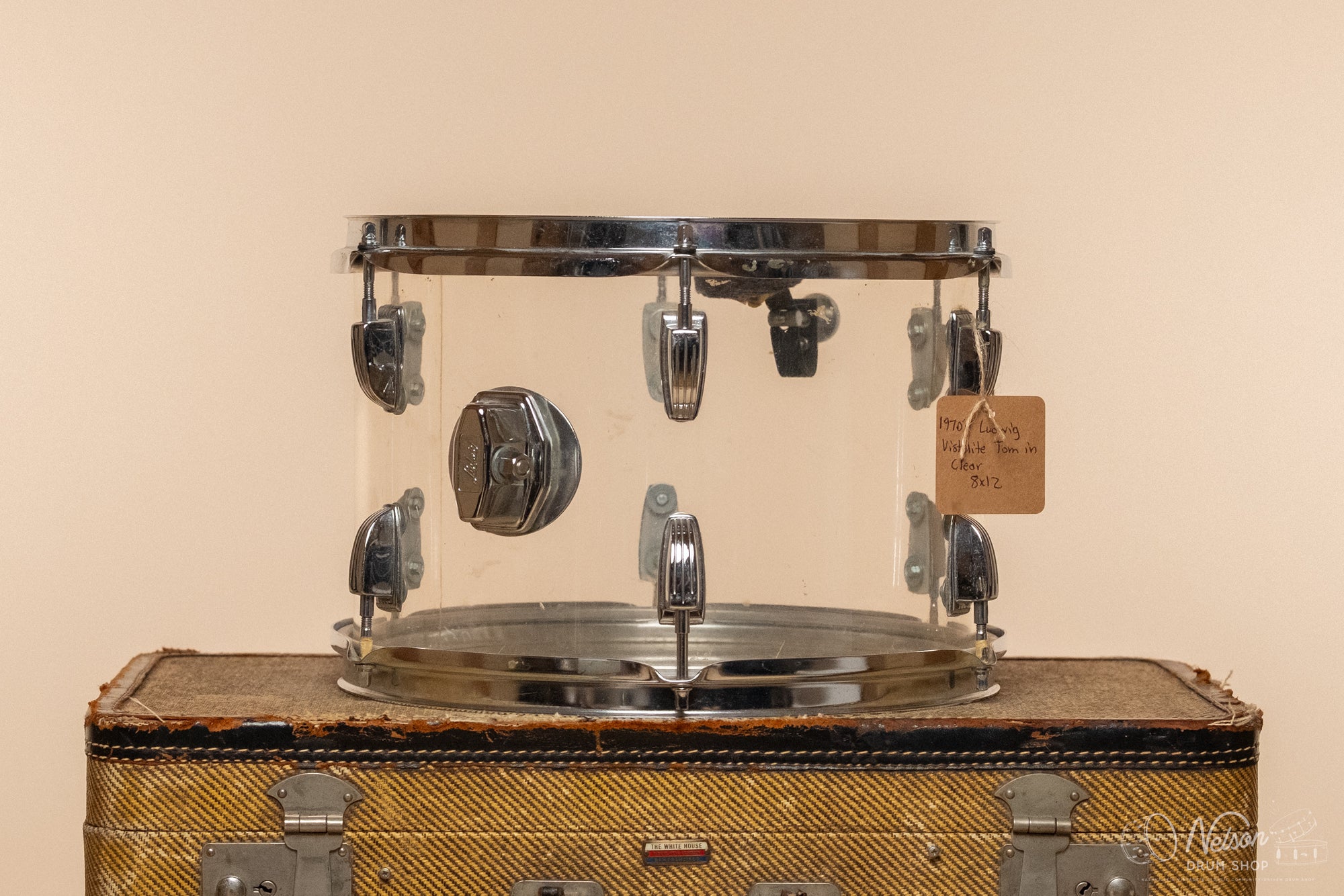 1970s Ludwig Vistalite Tom in Clear - 8x12