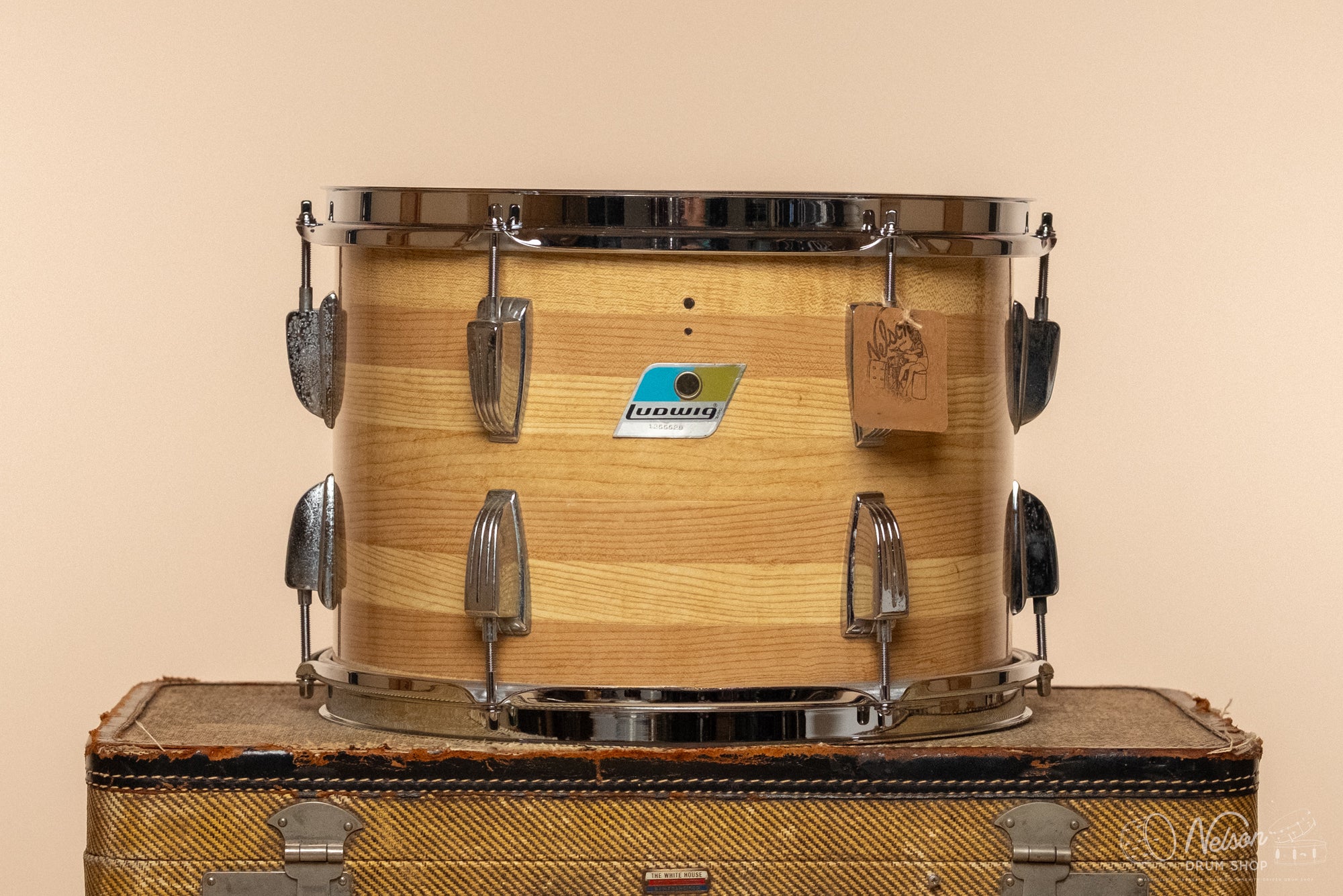 1970s Ludwig Tom in Butcher Block  - 9x13