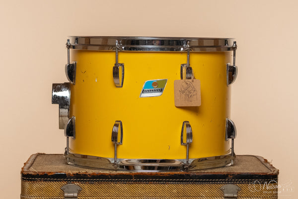 1970s Ludwig 6 ply Tom in White Cortex (under Yellow) - 10x14