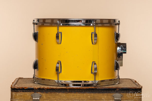 1970s Ludwig 6 ply Tom in White Cortex (under Yellow) - 10x14