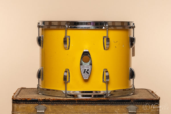 1970s Ludwig 6 ply Tom in White Cortex (under Yellow) - 10x14