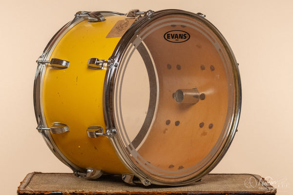 1970s Ludwig 6 ply Tom in White Cortex (under Yellow) - 10x14