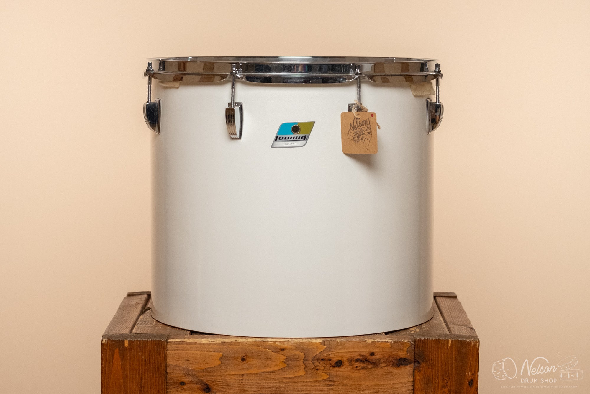 1970s Ludwig Concert Tom in White Cortex - 14 x 16