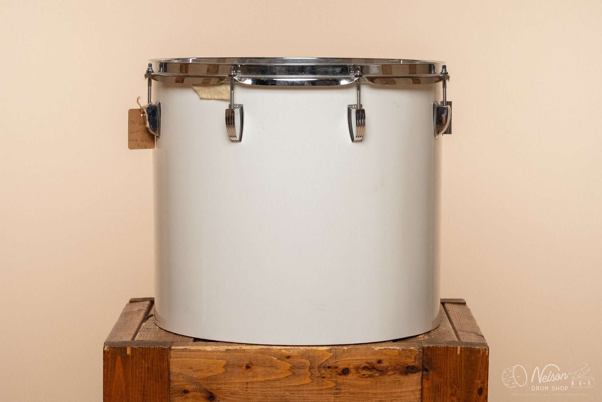 1970s Ludwig Concert Tom in White Cortex - 14 x 16
