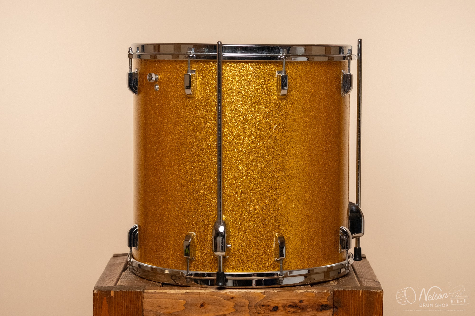 1965 Leedy (Slingerland) Floor Tom in Gold Sparkle 16x16