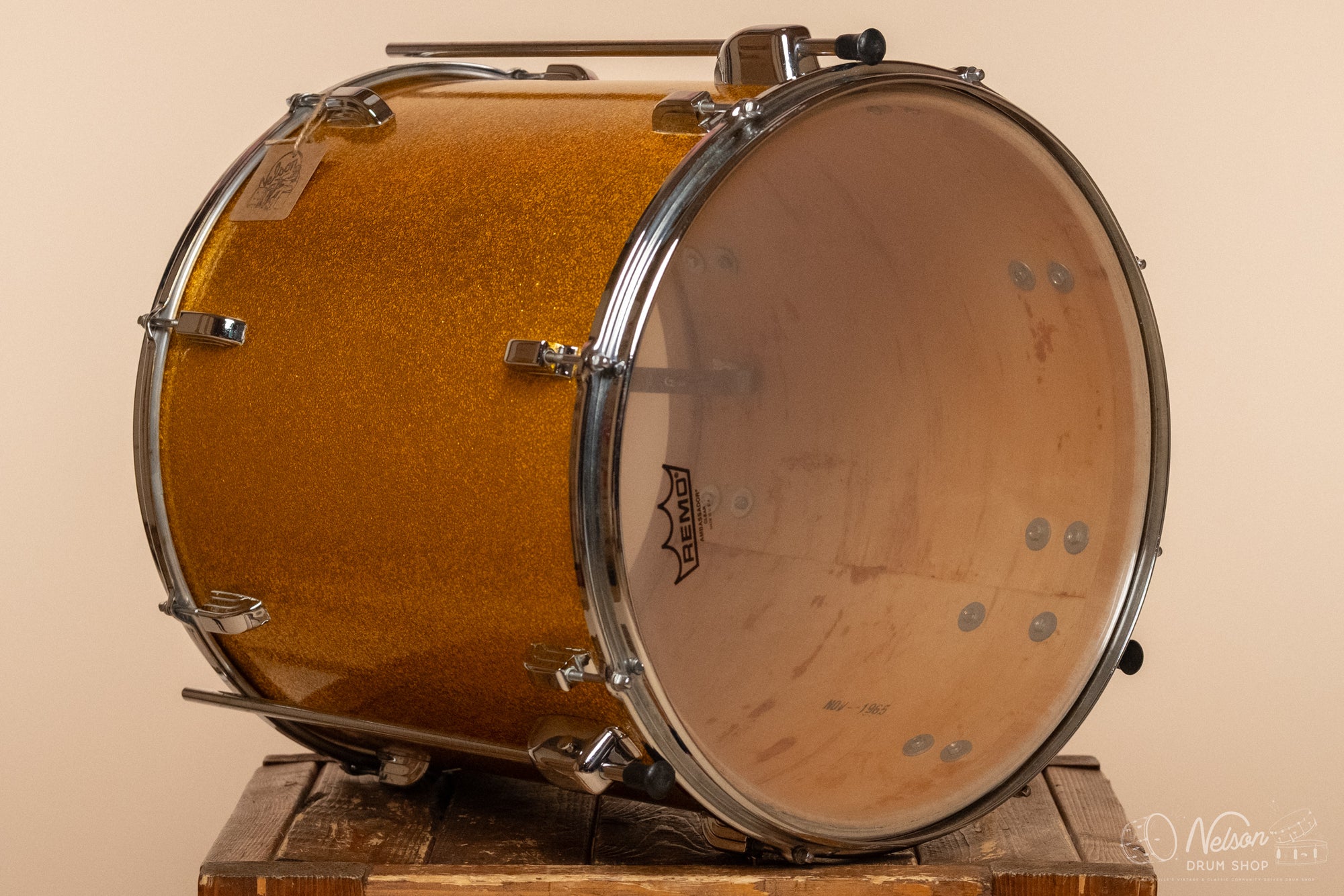 1965 Leedy (Slingerland) Floor Tom in Gold Sparkle 16x16