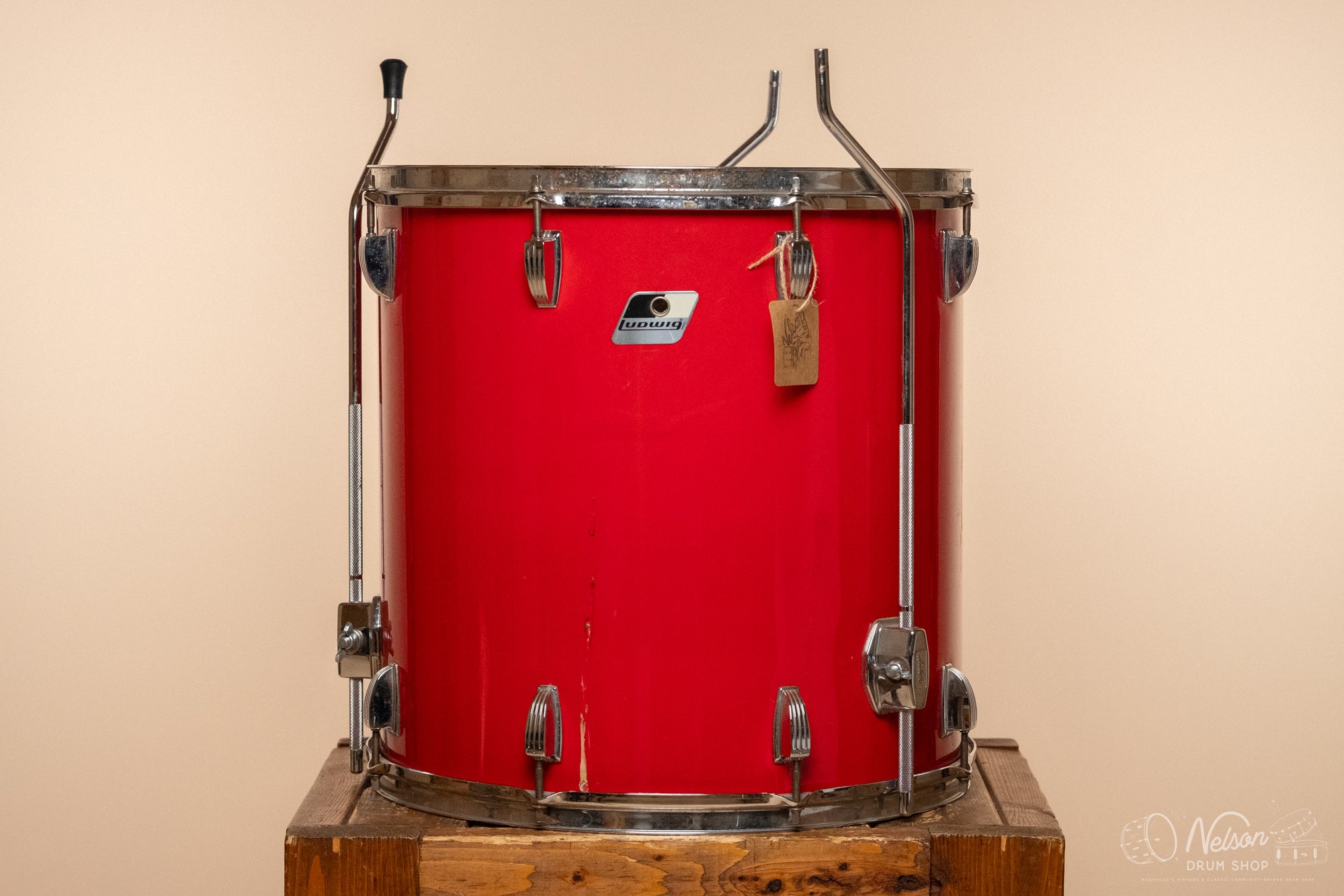 1980s Ludwig Rockers Floor Tom in Red - 16x16