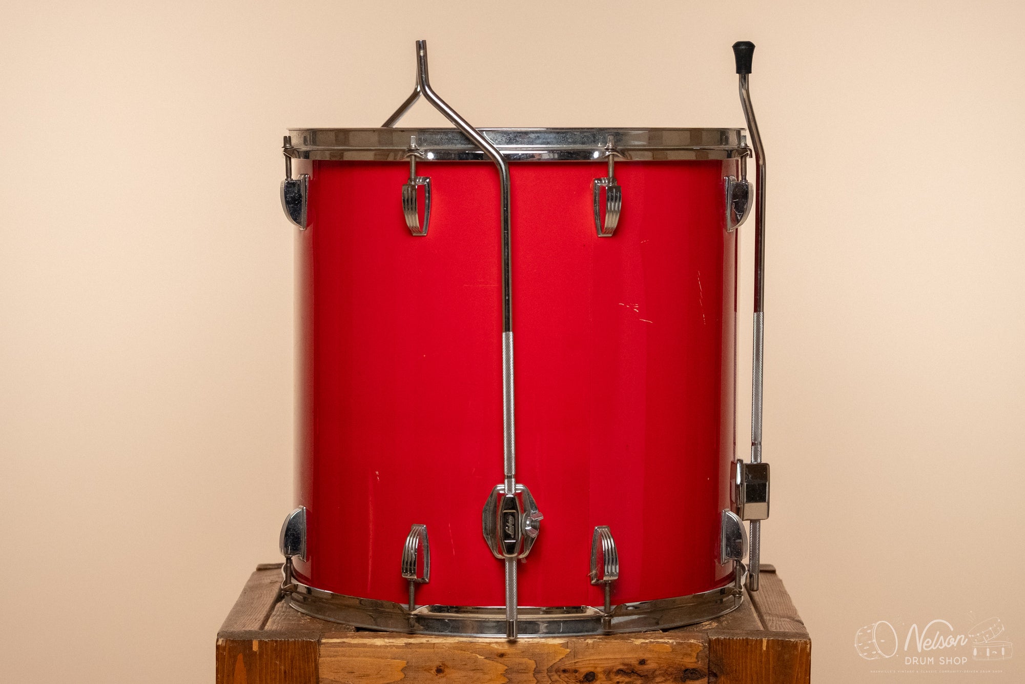 1980s Ludwig Rockers Floor Tom in Red - 16x16